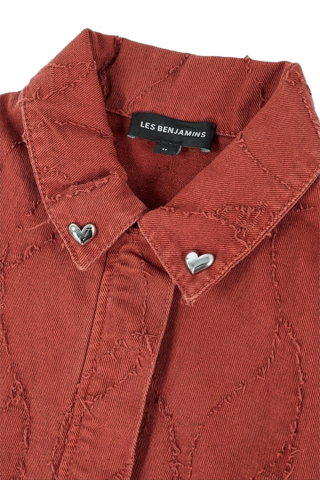 Textured Brown Cropped Vest with Heart-shaped Pins