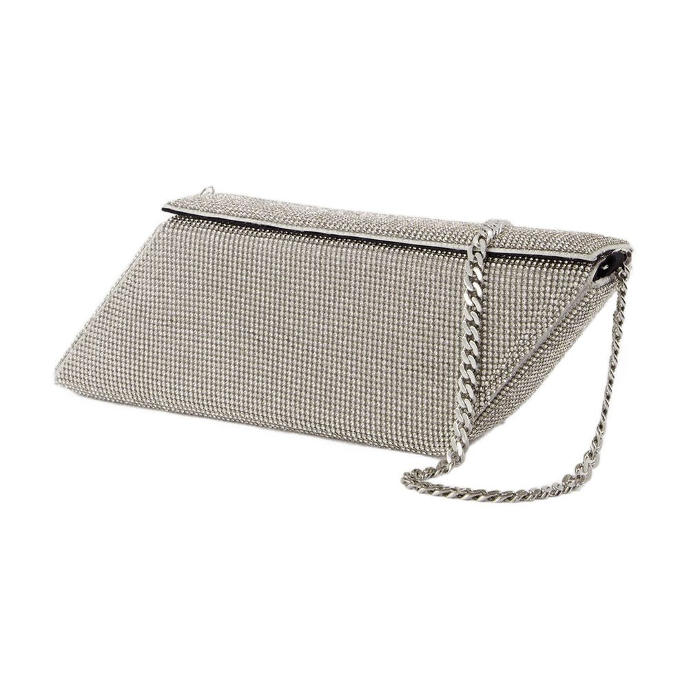 Parallelogram Brass Shoulder Bag With Textured Metallic Finish