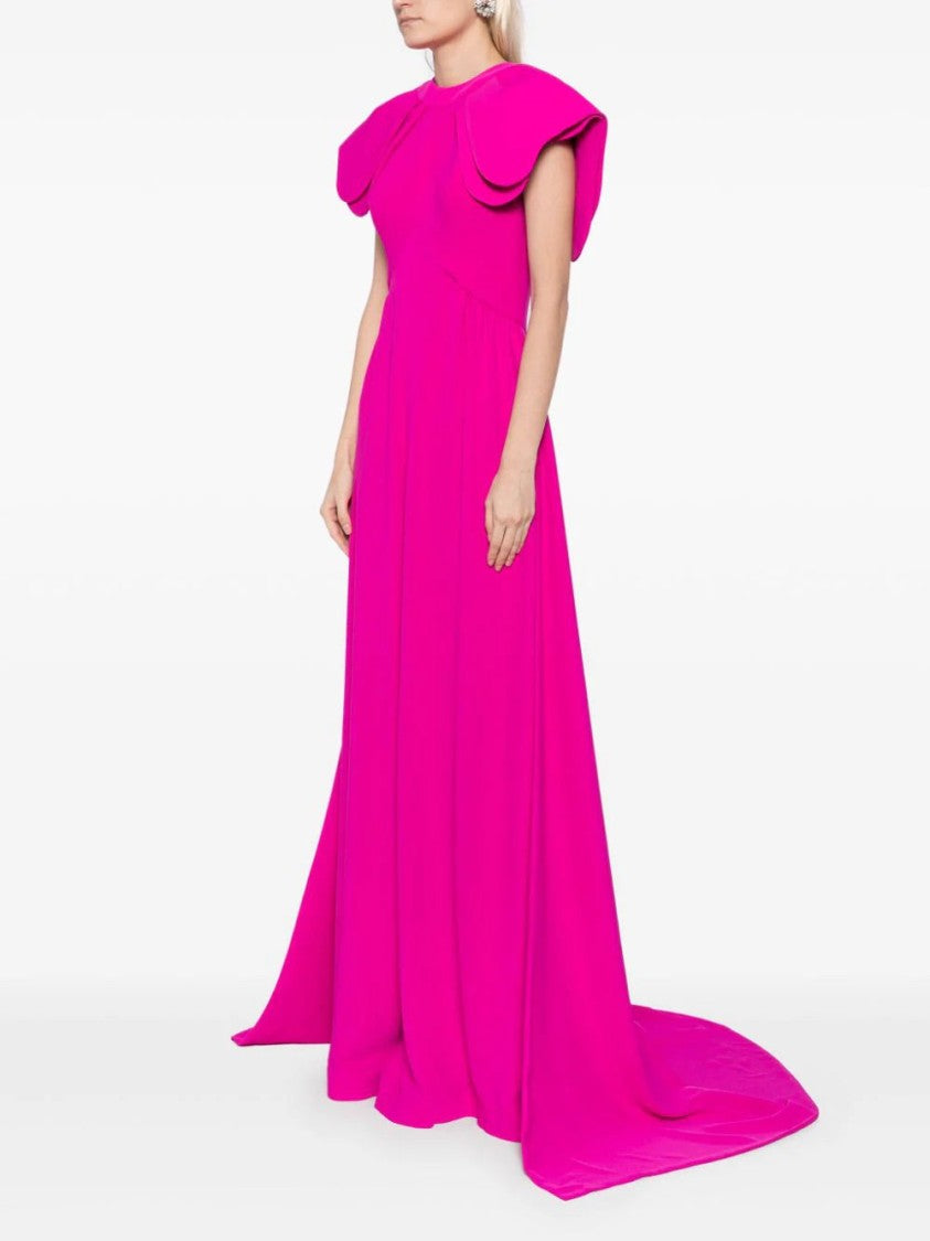 Crepe Jumpsuit, With Back Overskirt