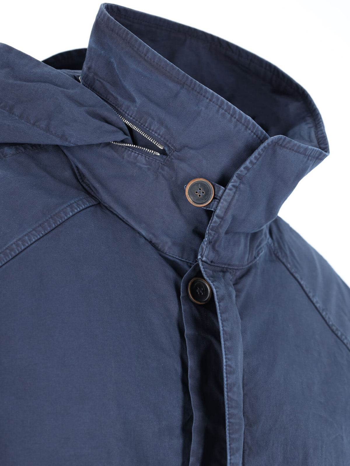Navy Embroidered Hooded Jacket