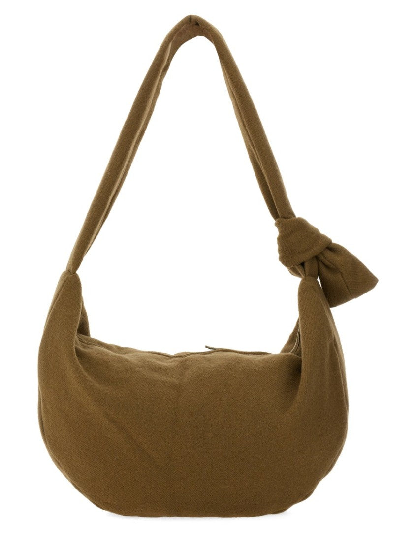 Brown Wool Bag With Unique Knot Detail