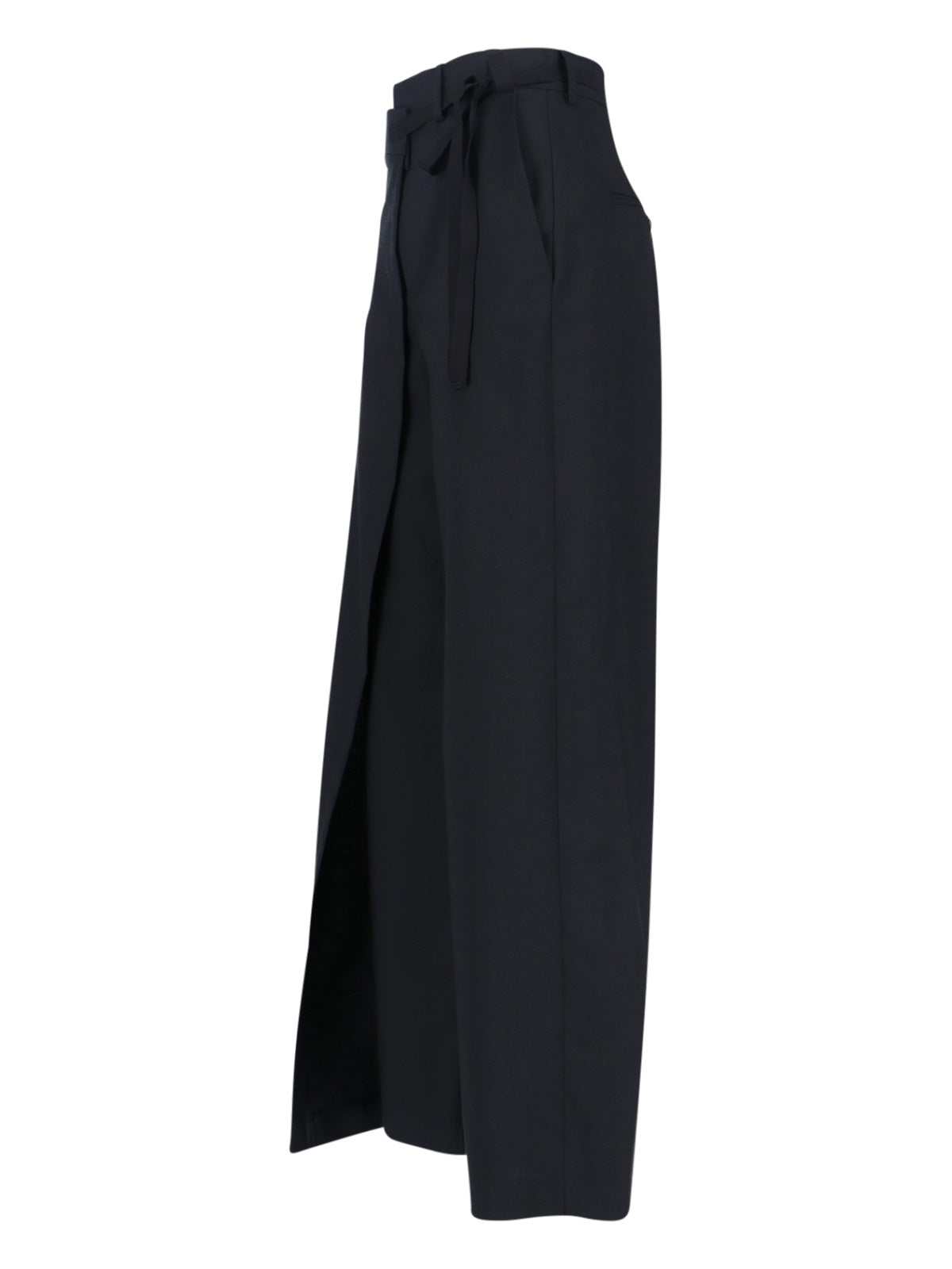 Tailored Black Trousers with Front Tie Detail