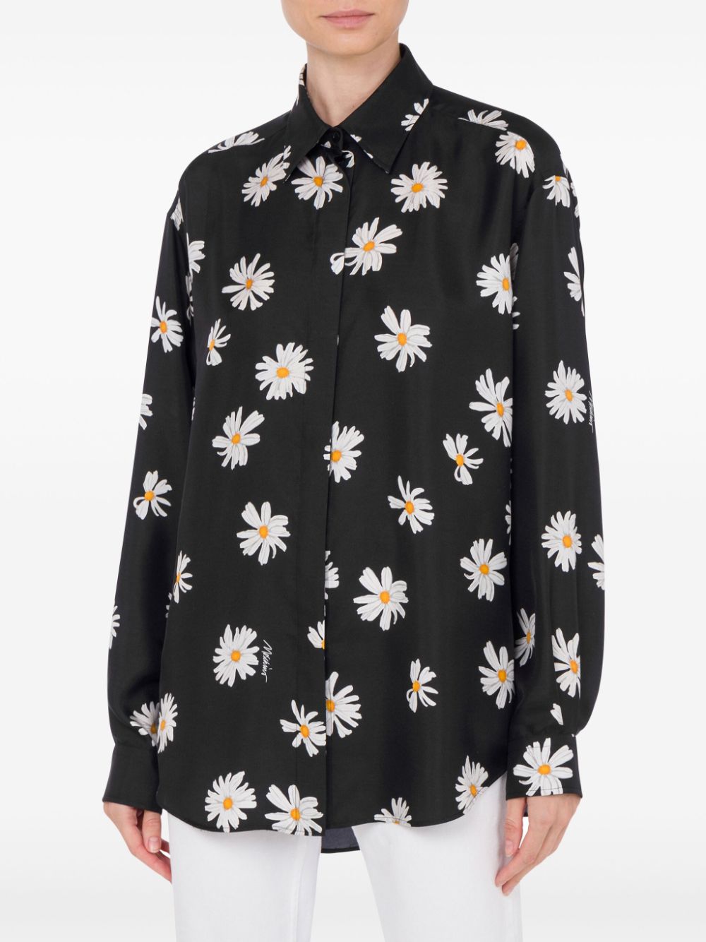 Relaxed-Fit Black Blouse