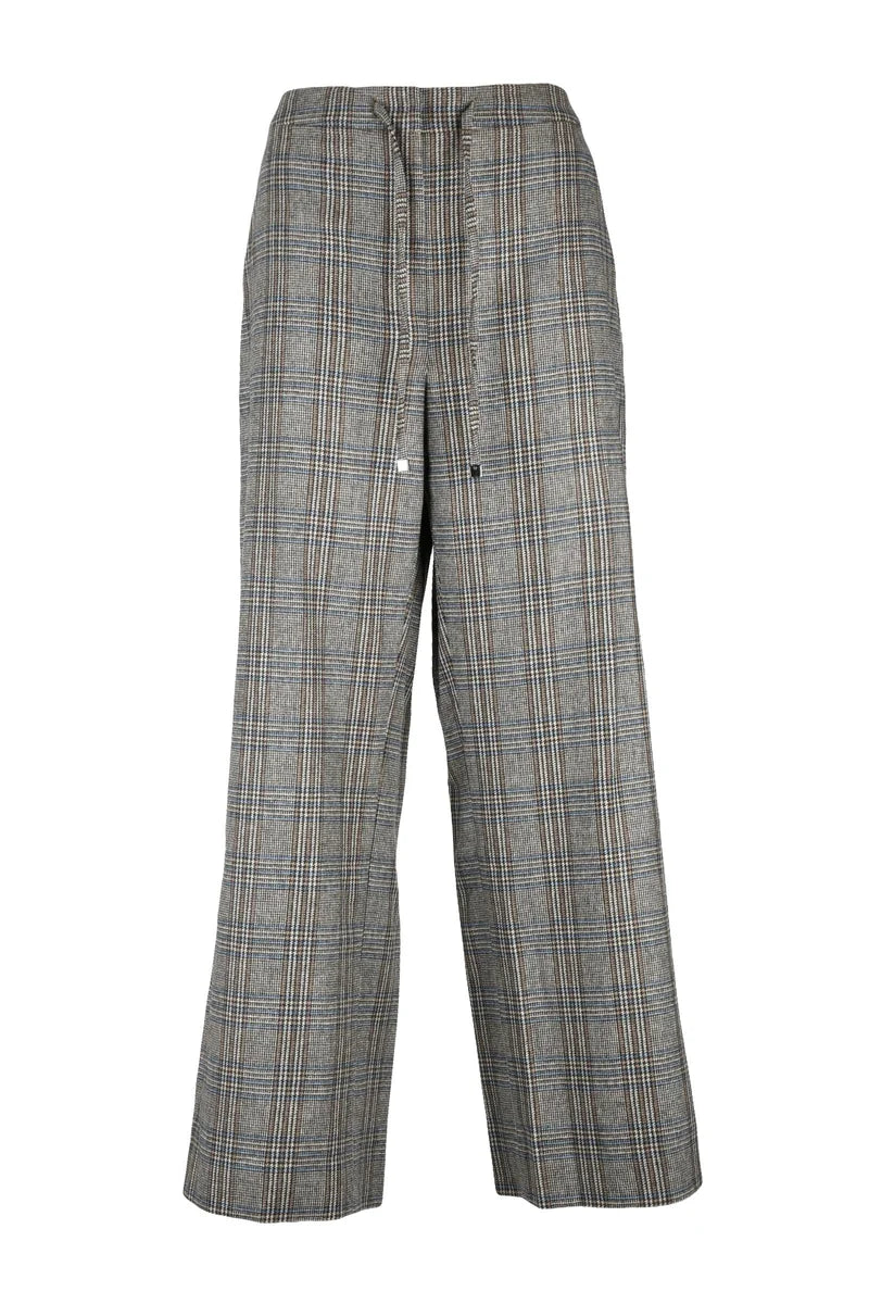 Wide Leg Trousers in Wool and Cashmere - Beige/Brown