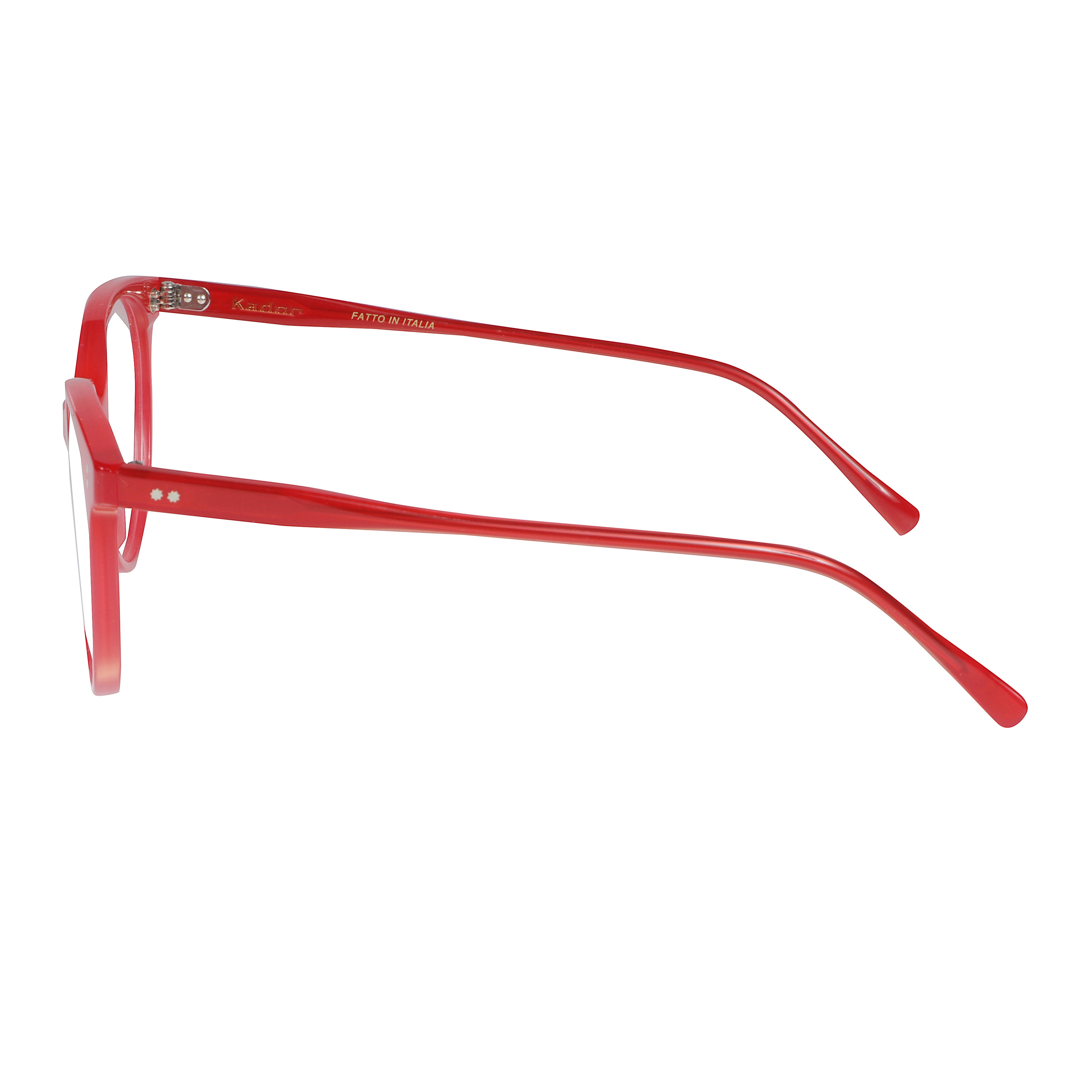 Cynda/N-52 Bold Round Frame Eyeglasses with Glossy Red Finish