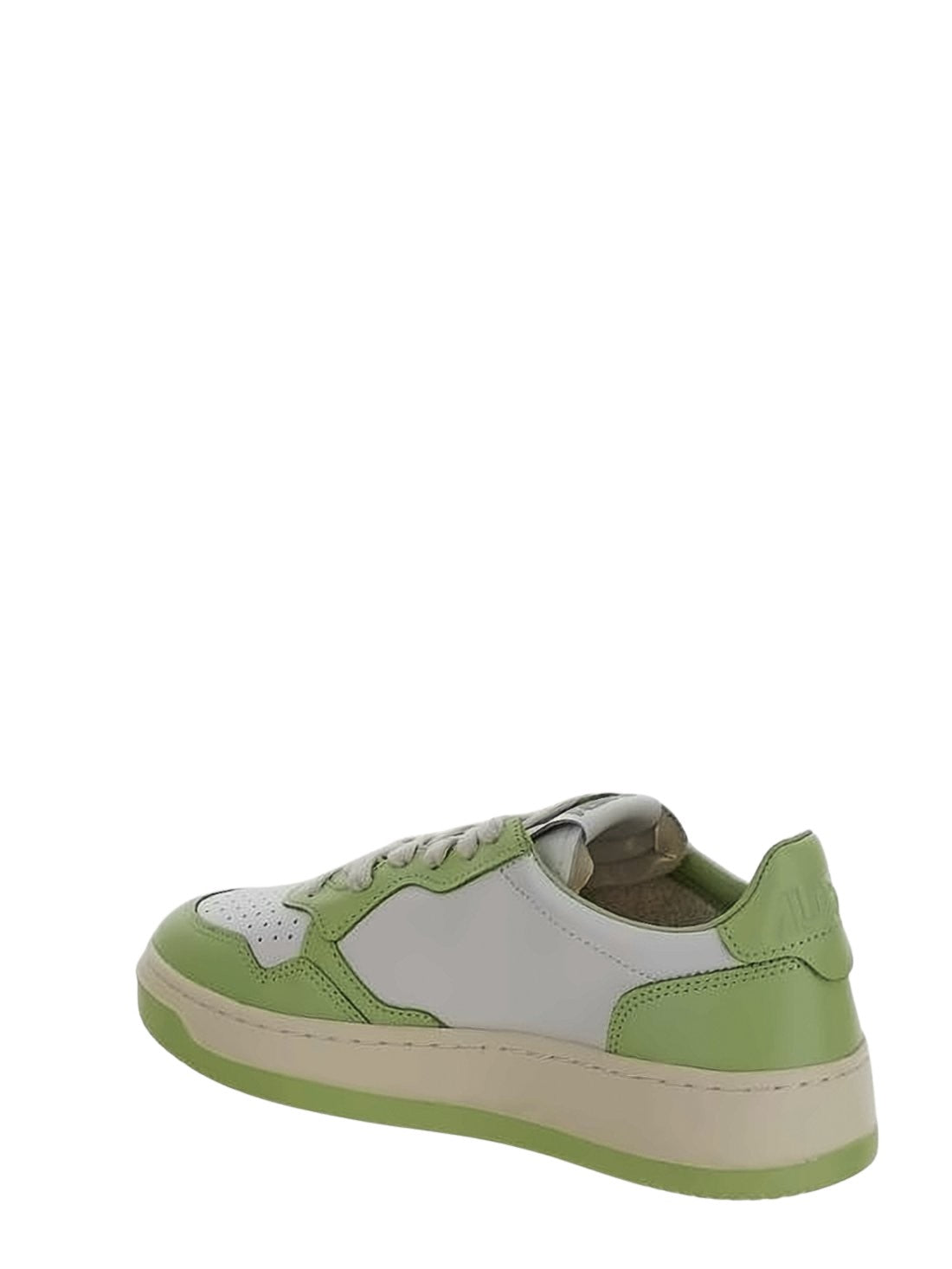 Perforated Low-Top Sneakers with Smooth Leather Panels