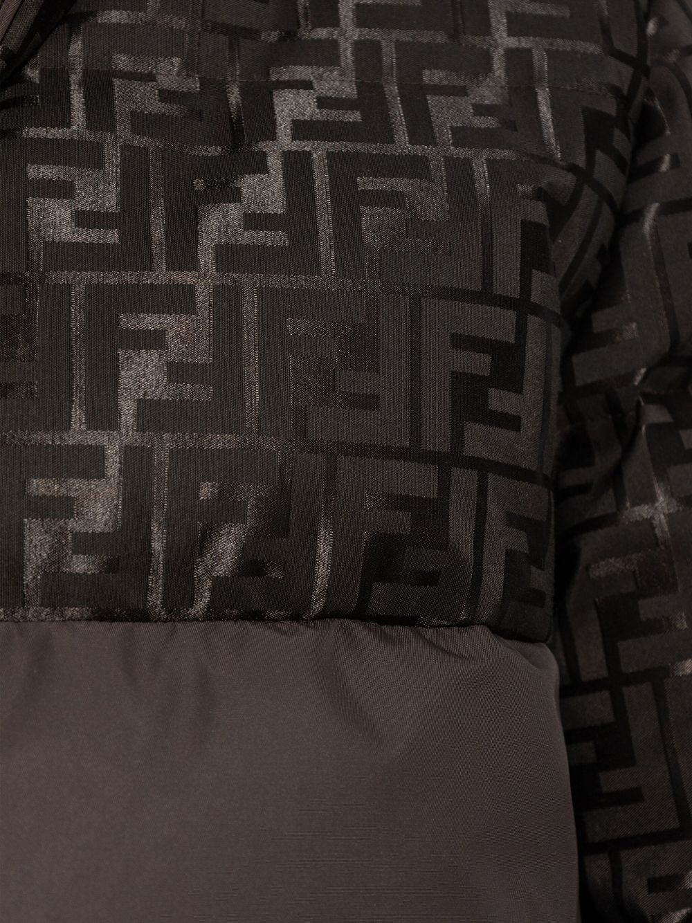 Two-Tone Quilted Jacket With Glossy Upper