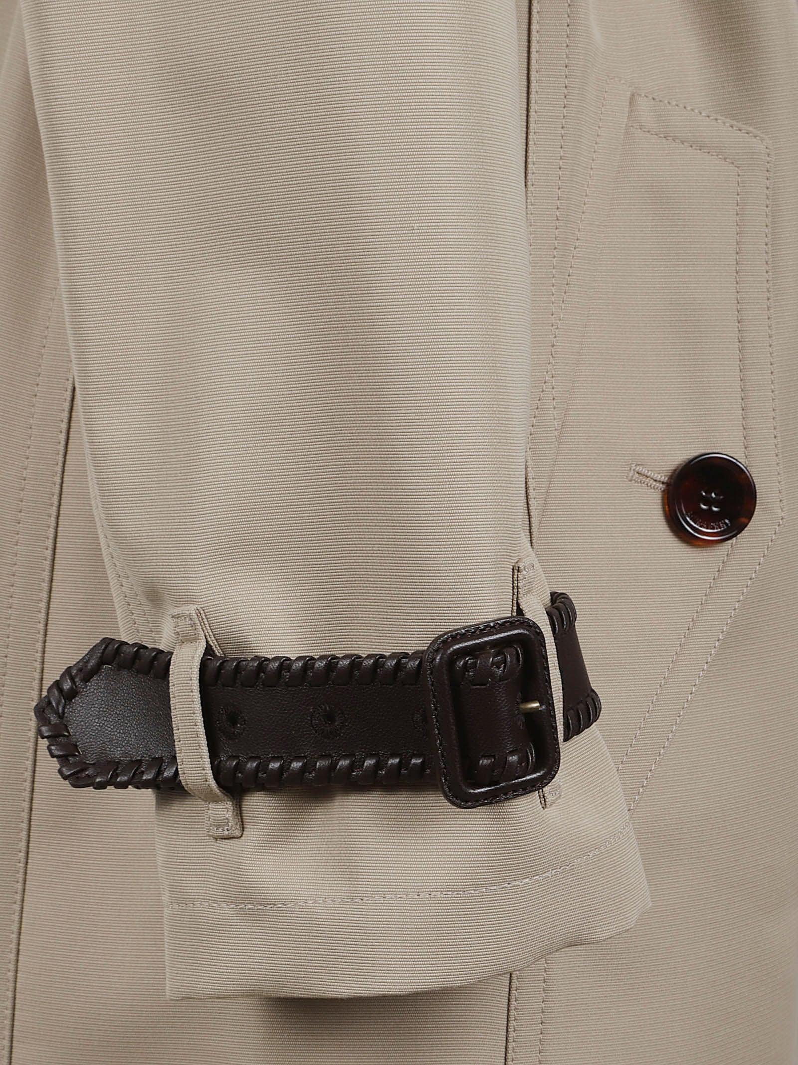 Double-Breasted Trench Coat with Wide Belt