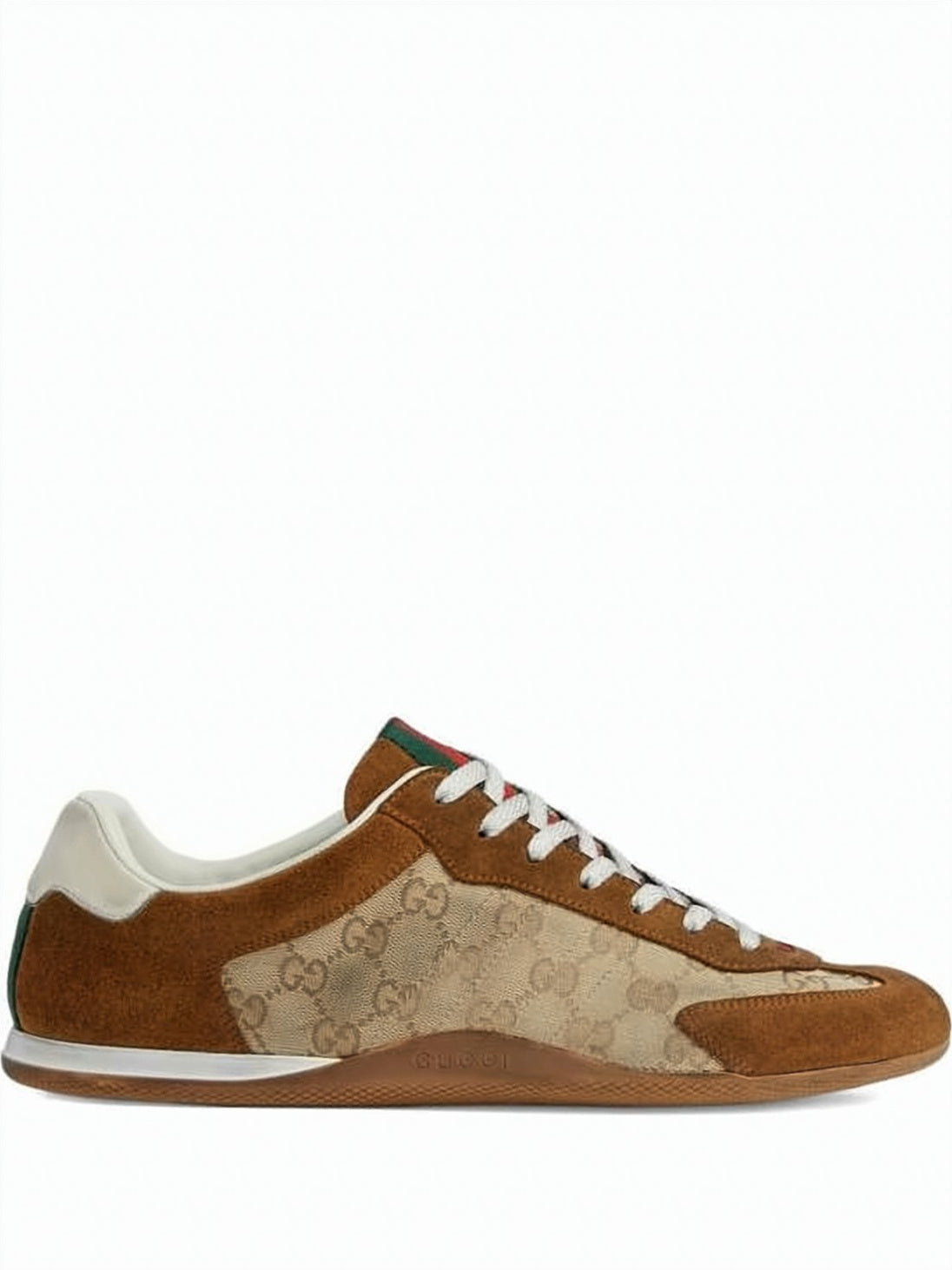 Low-Profile Suede and Canvas Sneakers with Monogram Detail
