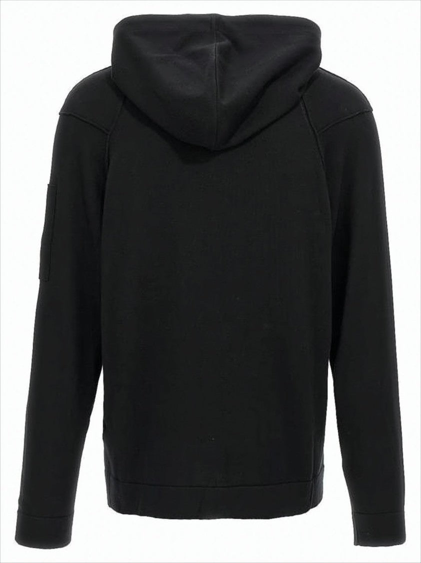 Relaxed-Fit Black Hoodie with Distinctive Logo Patch