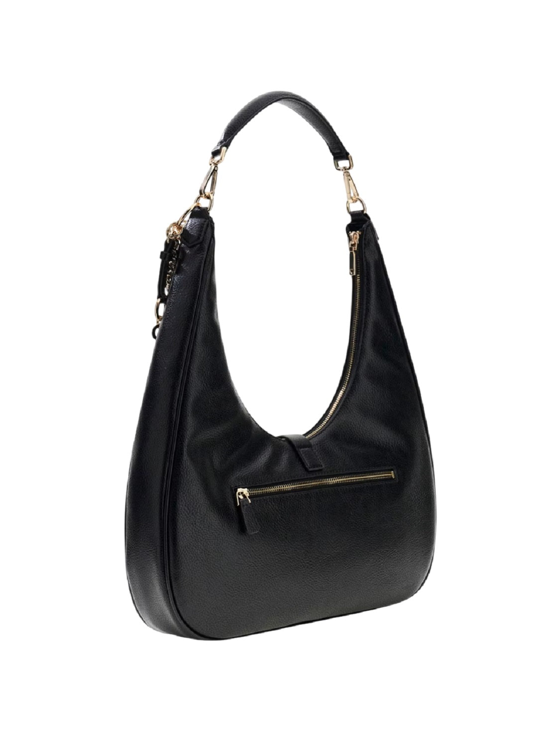 Faux Leather Zip Shoulder Bag