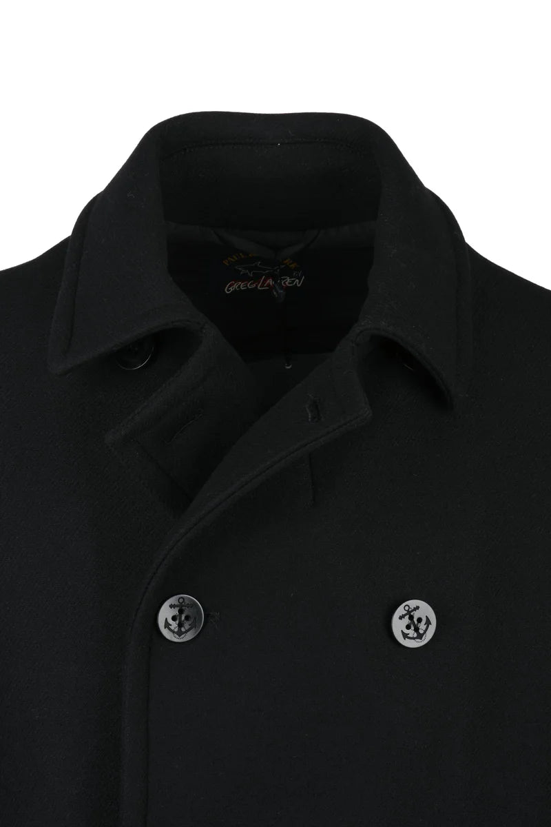 Pea Coat Wool Cashmere - Black