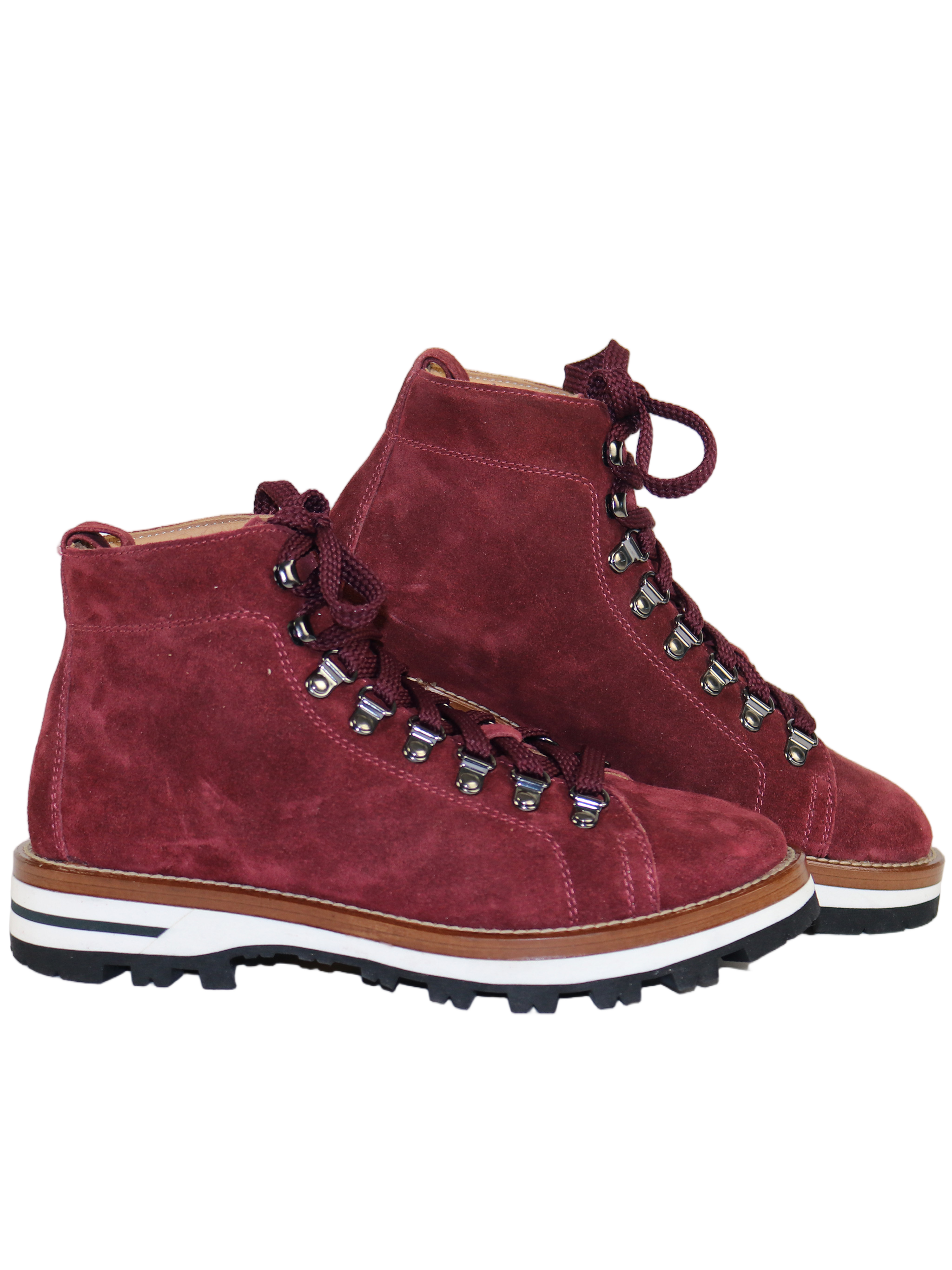 Burgundy Falcade Suede Ski Snow Boots