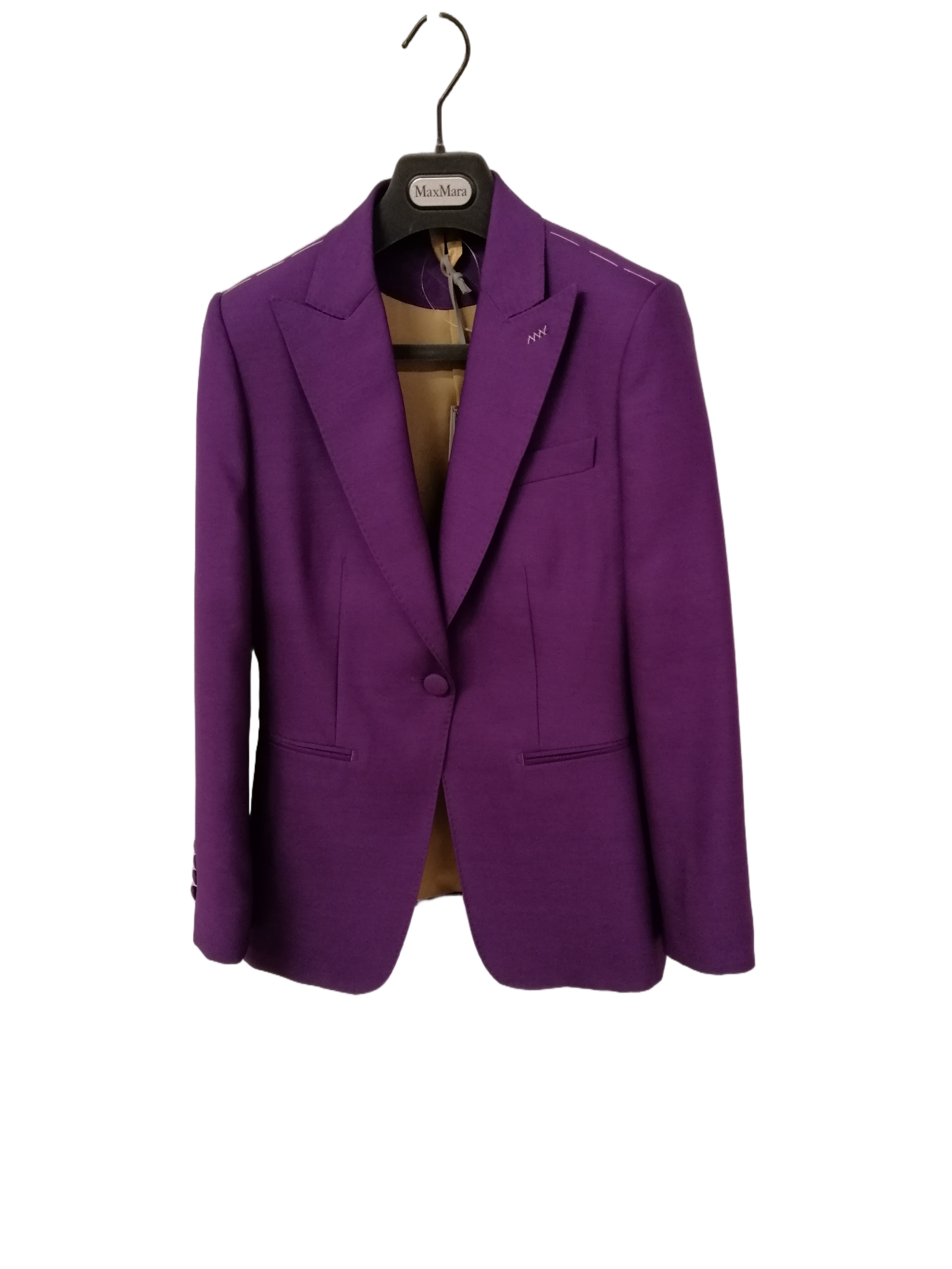 Structured Tailored Coat with Single-Button Closure