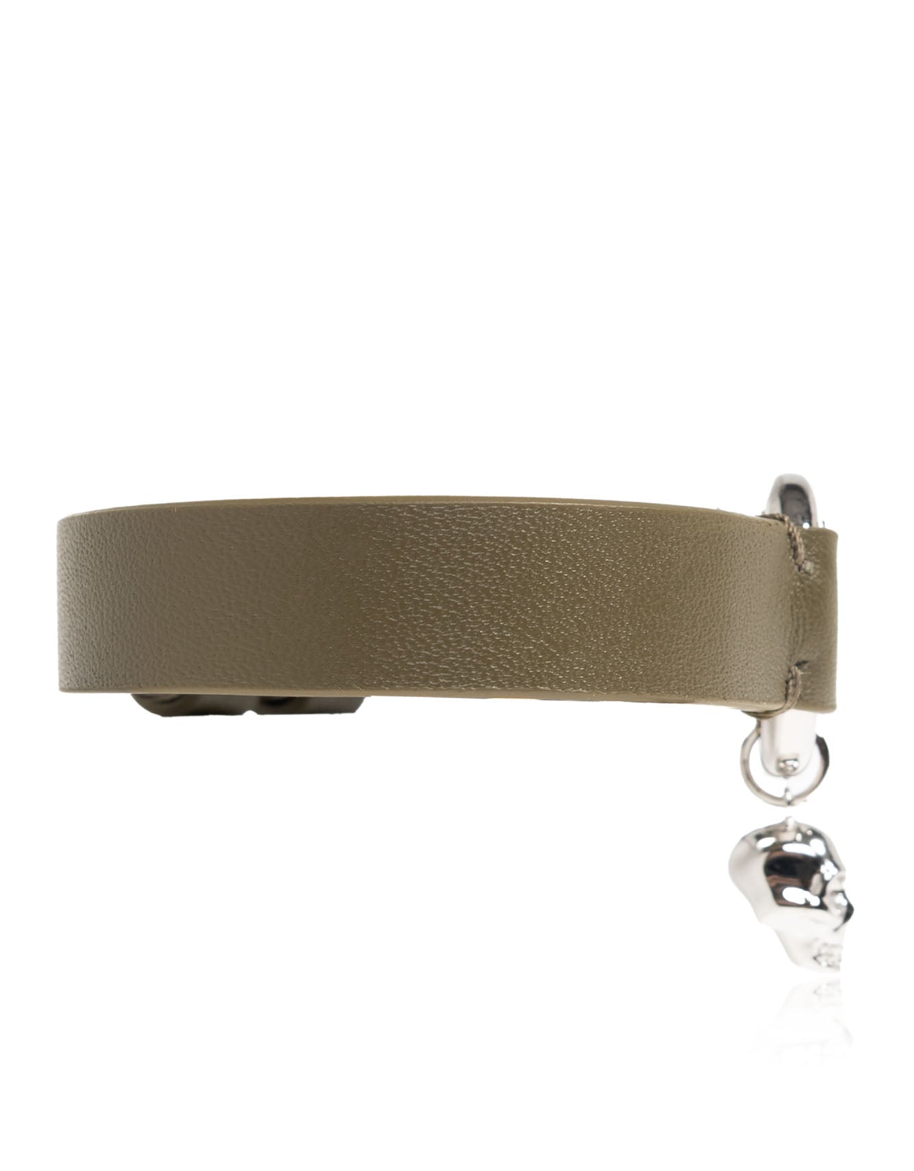 Skull Ring Leather Bracelet Green