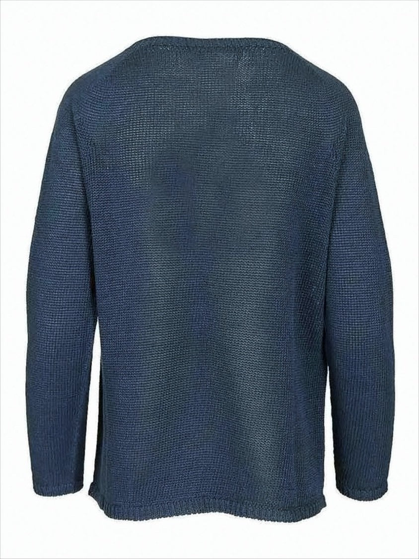 Relaxed-Fit Linen Sweater with Textured Knit Design