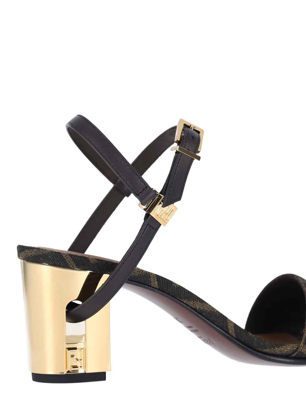 Brown Delfina Square Block Heel Sandals