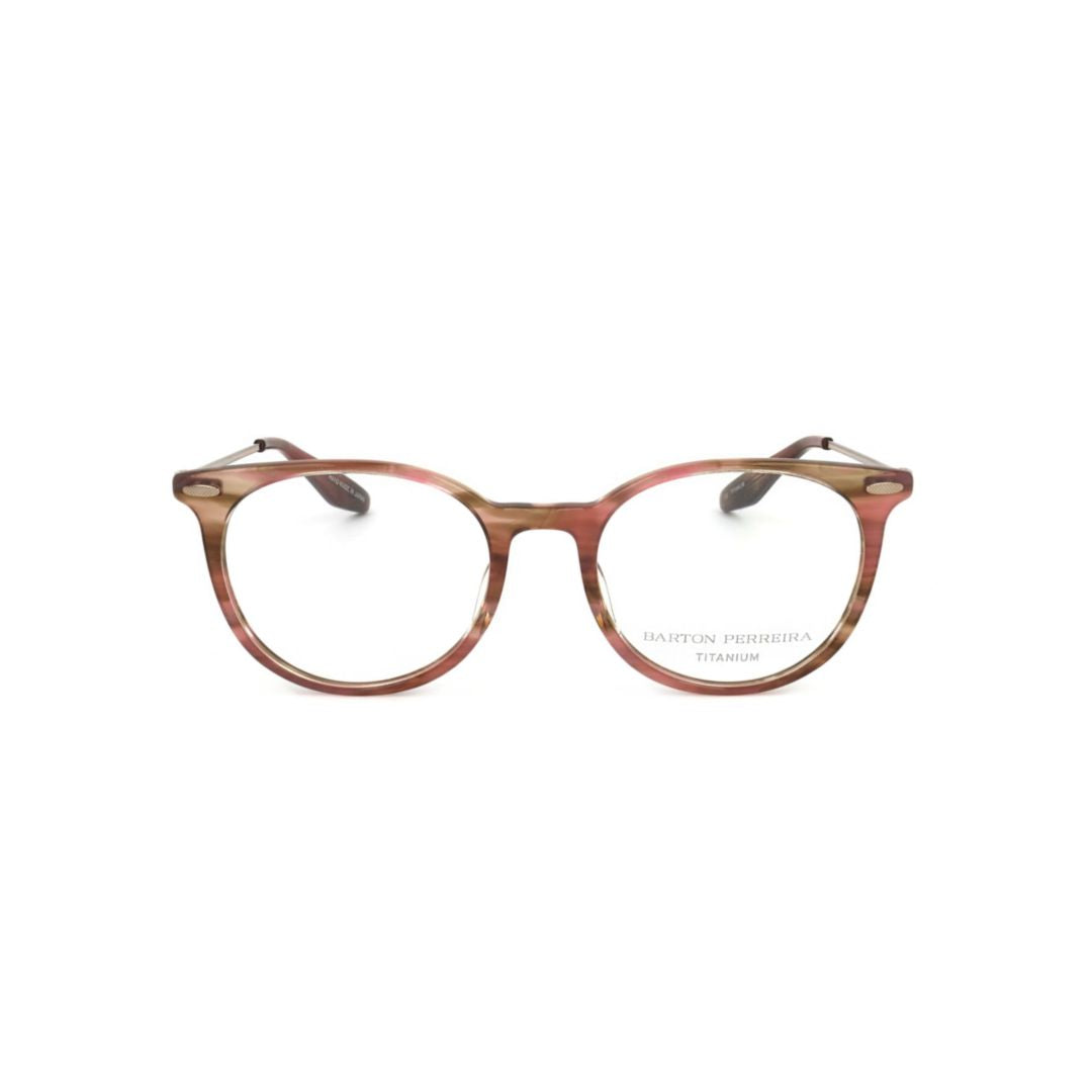 Bp5055 512ew Rounded Tortoiseshell Eyeglasses with Metallic Temples