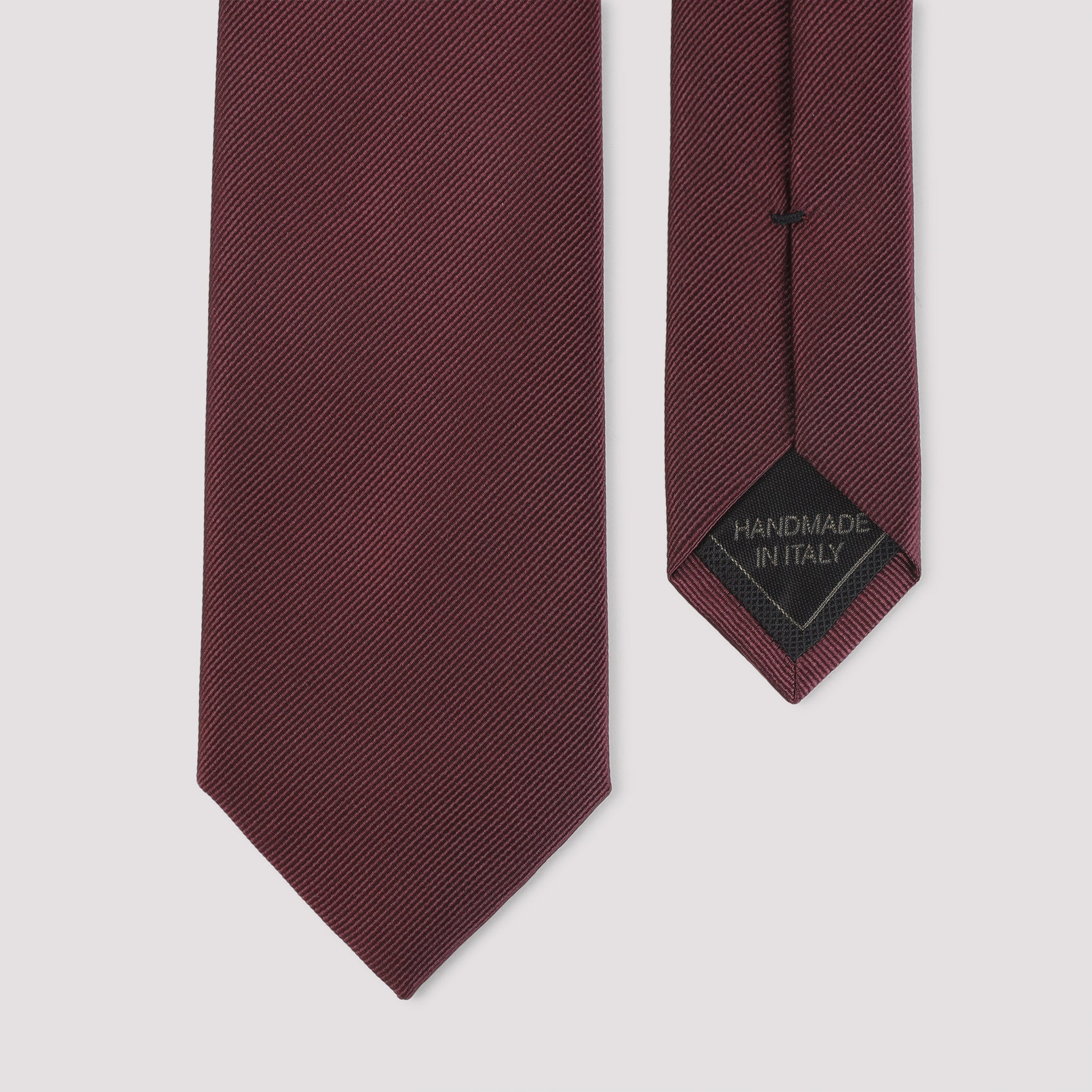 Silk Tie with Diagonal Ribbed Texture