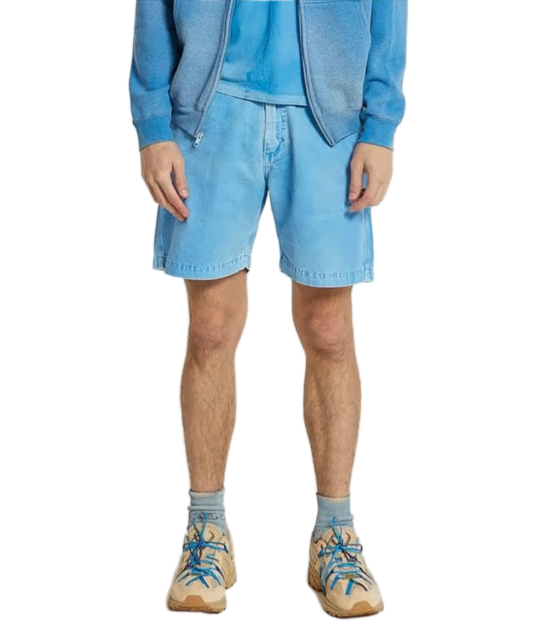 Classic Light Blue Denim Shorts with Five-Pocket Styling