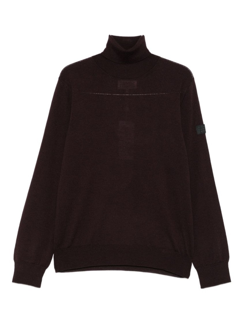 Fitted Dark Brown Turtleneck Sweater