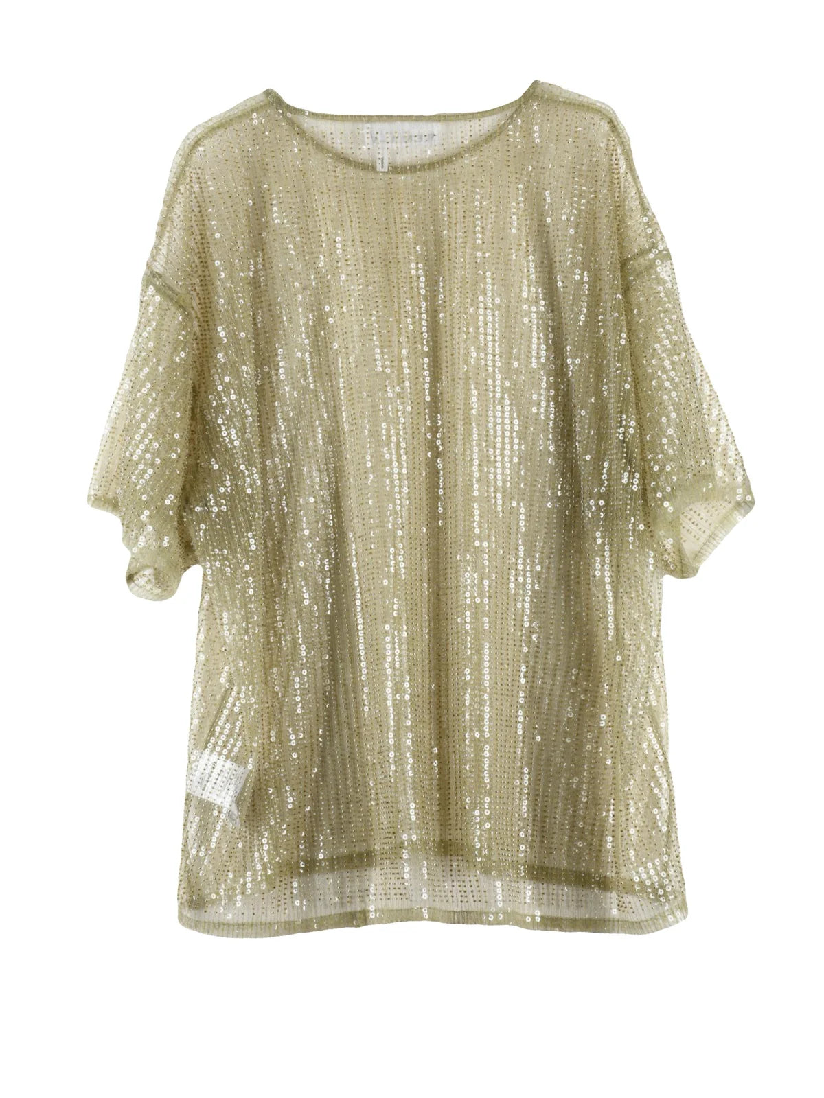 Green Polyester Women's Sequin Blouse