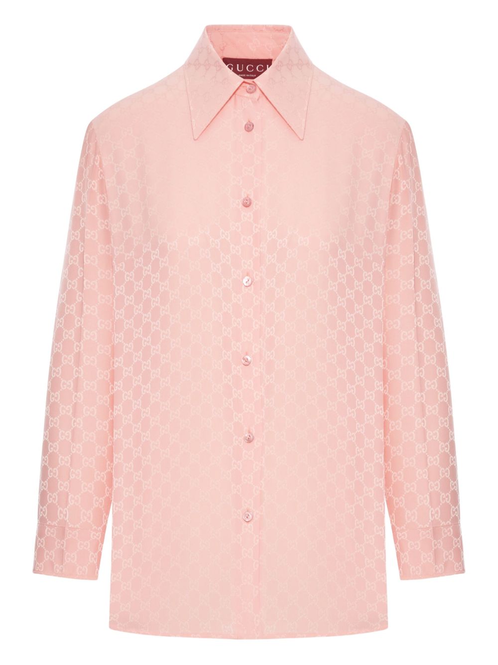 Delicate Silk Shirt With Monogram Pattern