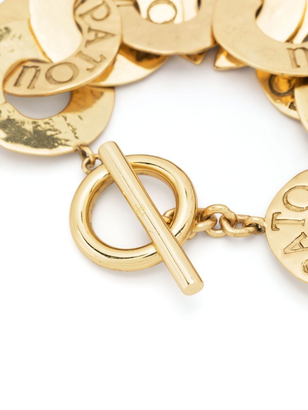 Hammered-Effect Gold-Plated Coin Bracelet