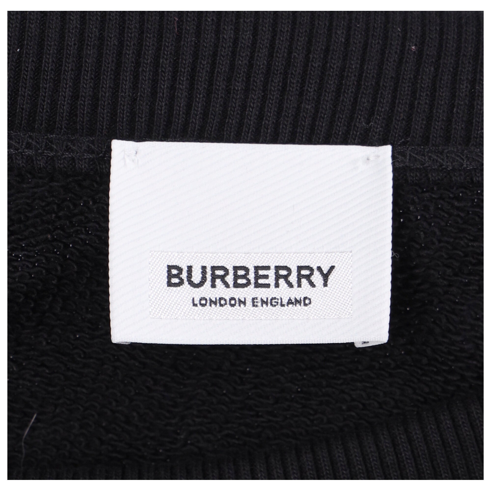 Black Sweatshirt With Bold Logo Print And Ribbed Detailing