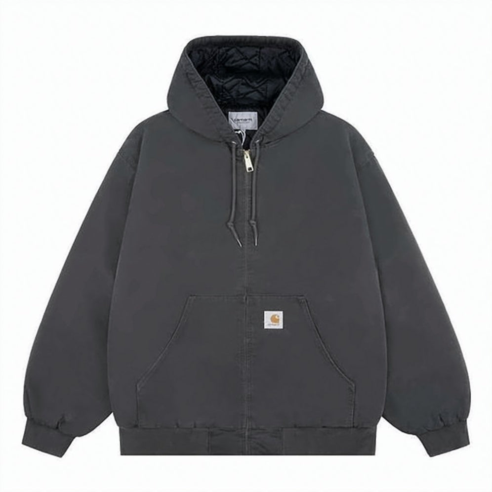Hooded Half-Zip Jacket with Relaxed Fit
