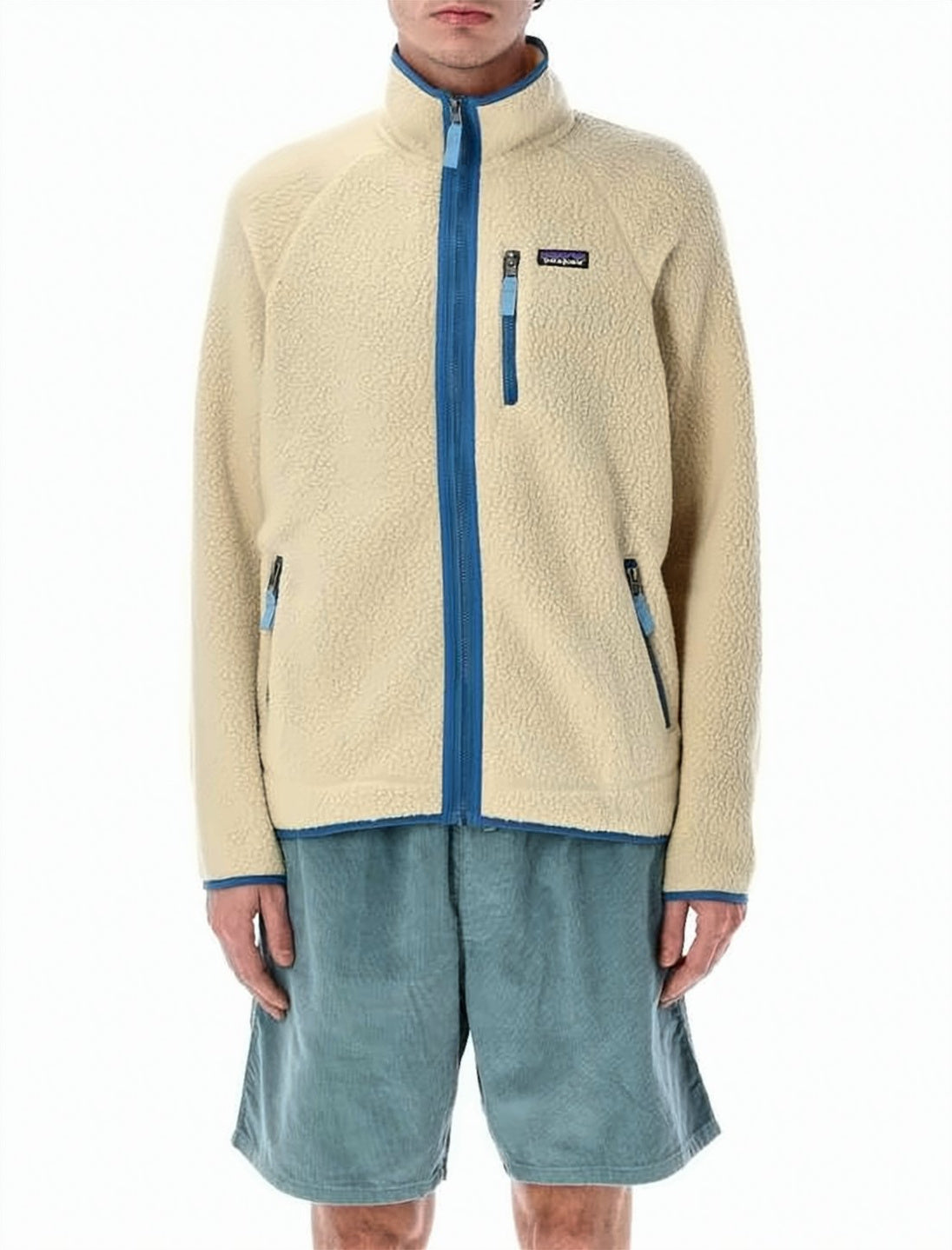 Textured Fleece High Collar Jacket