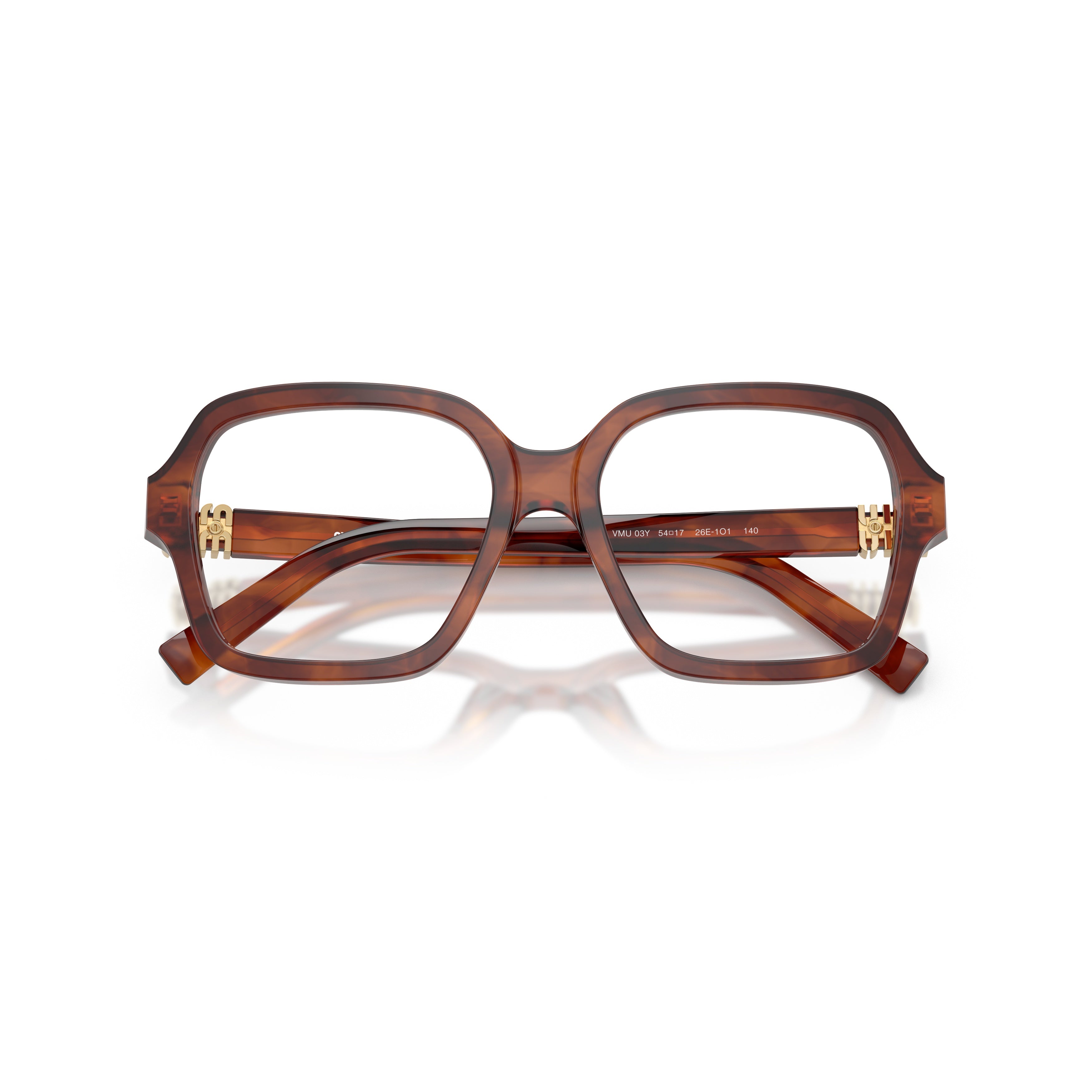 0mu 03yv Oversized Tortoiseshell Square Frame Eyeglasses