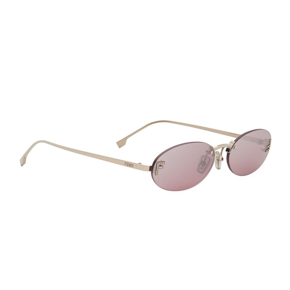 First Crystal 90S Inspired Oval Rimless Sunglasses