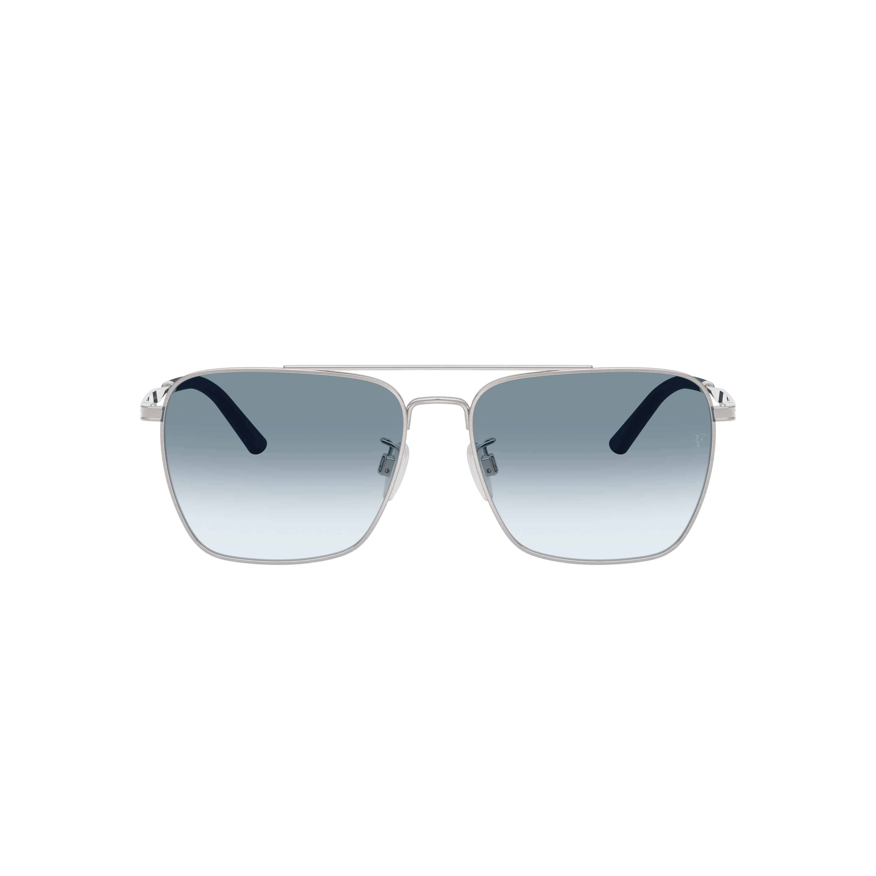 0ov1362s Square Metal Frame Sunglasses with Gradient Blue Lenses