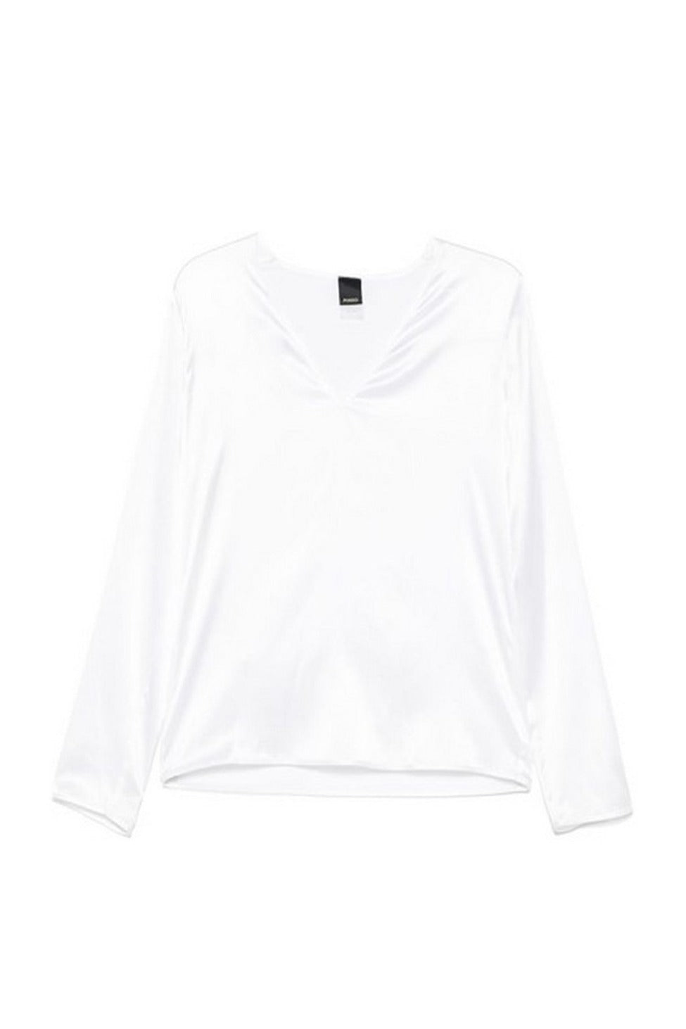 V-Neck Long Sleeve Silk-Elastan Blend Shirt