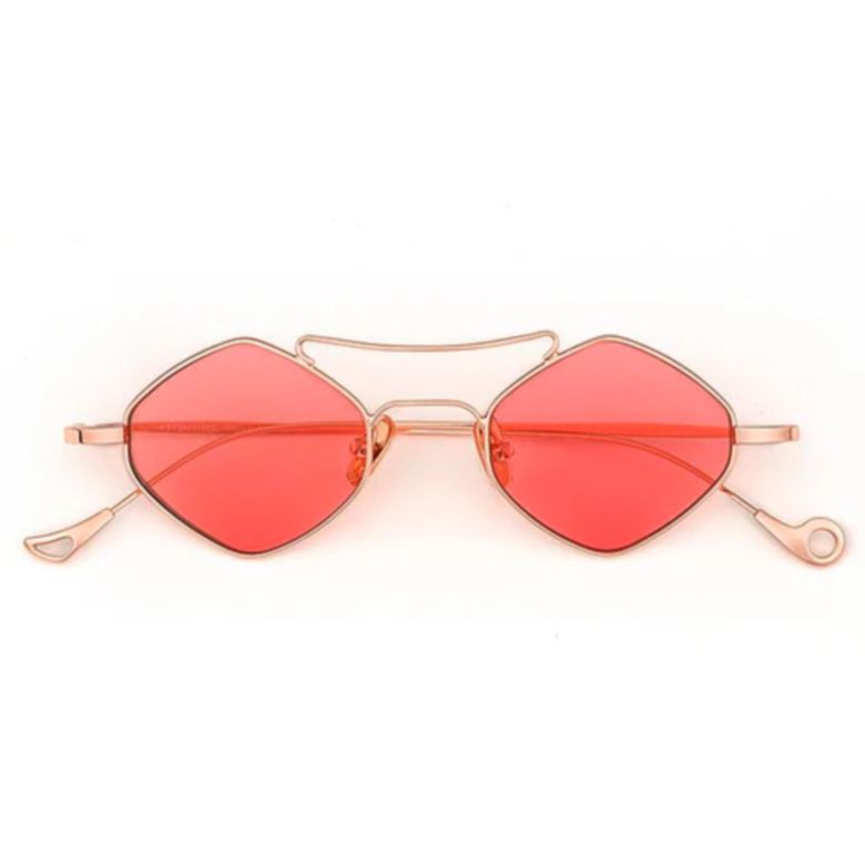 Medici C.9-66 Geometric Frame Sunglasses with Rose Gold Metal Finish