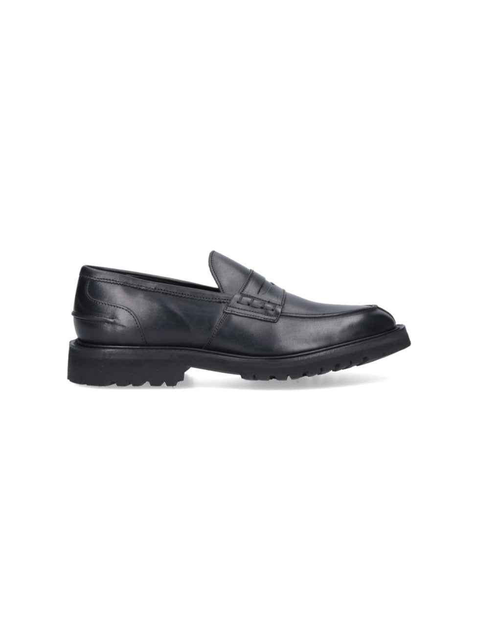 James Black Leather Loafers