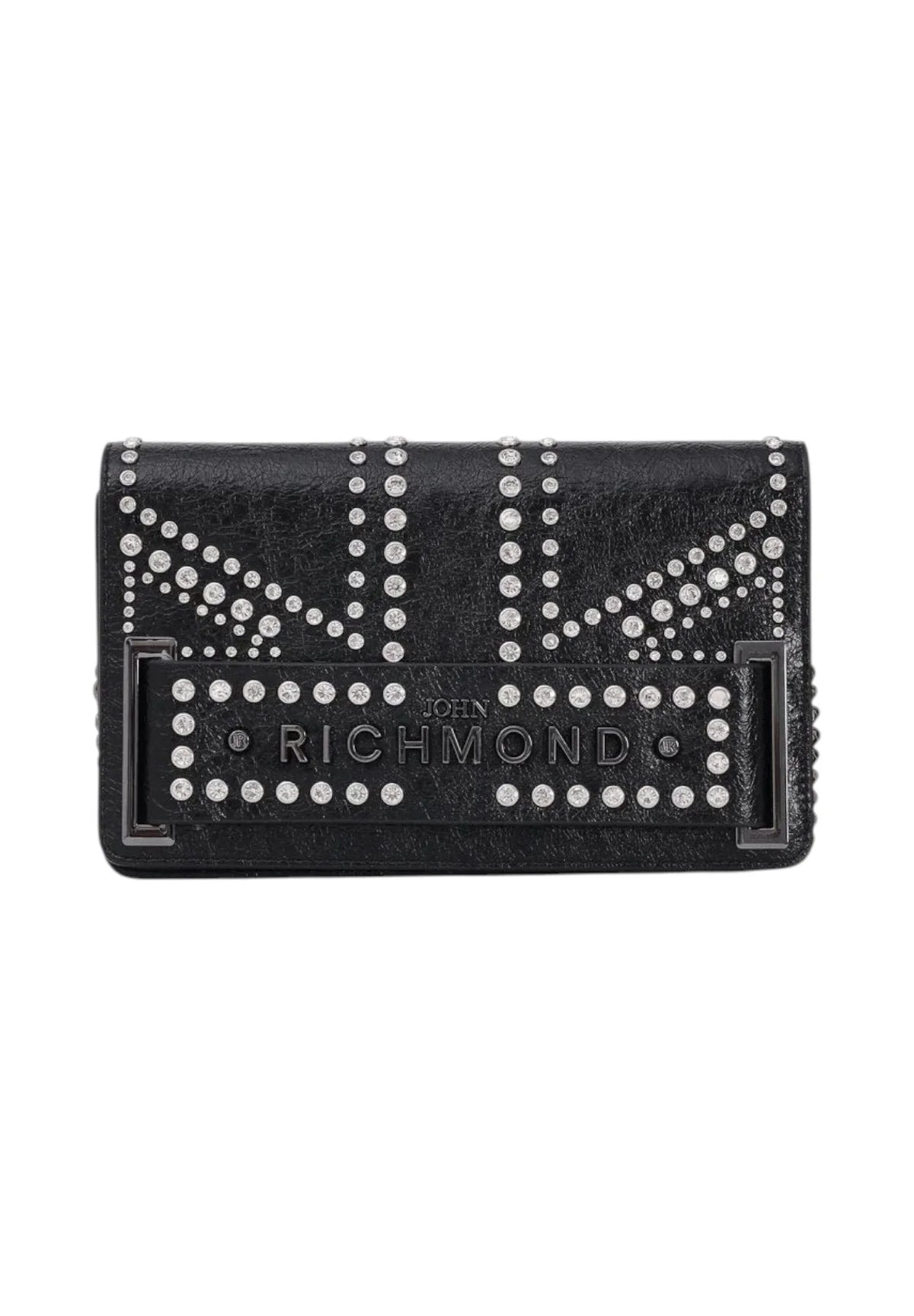 Studded Black Polyurethane Shoulder Bag