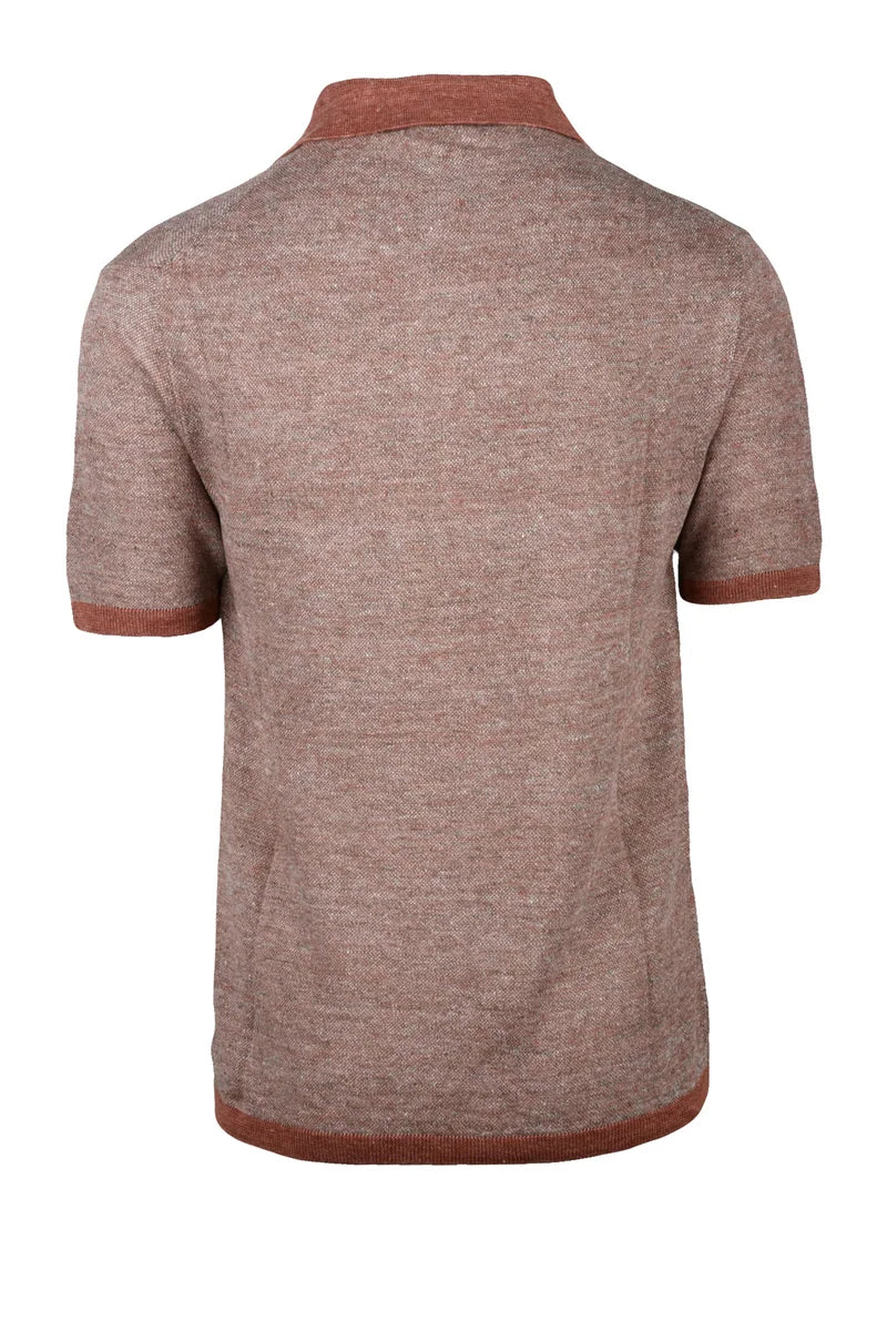 Knit Polo Linen - Rust