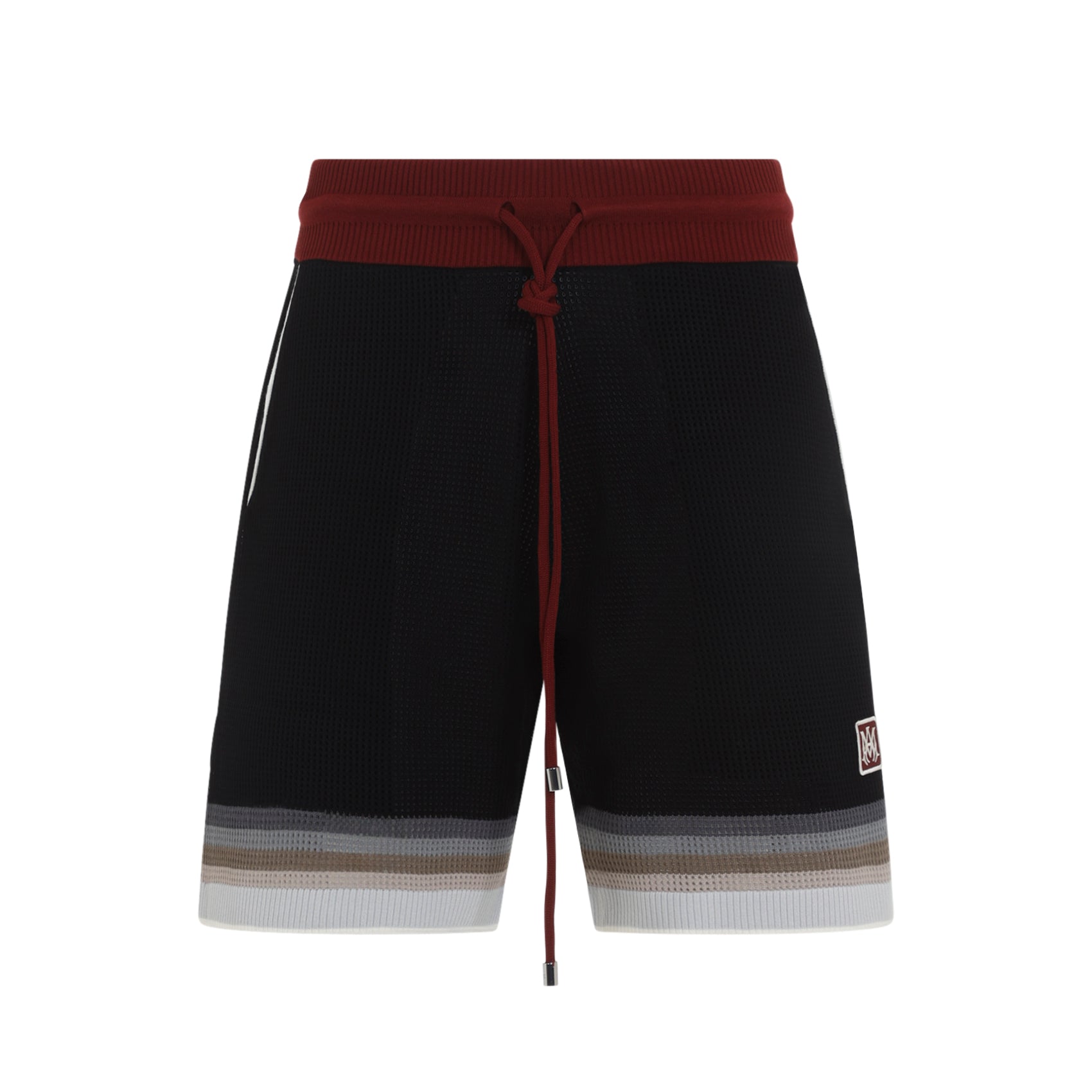 Textured Knit Bermuda Shorts With Contrasting Drawstring