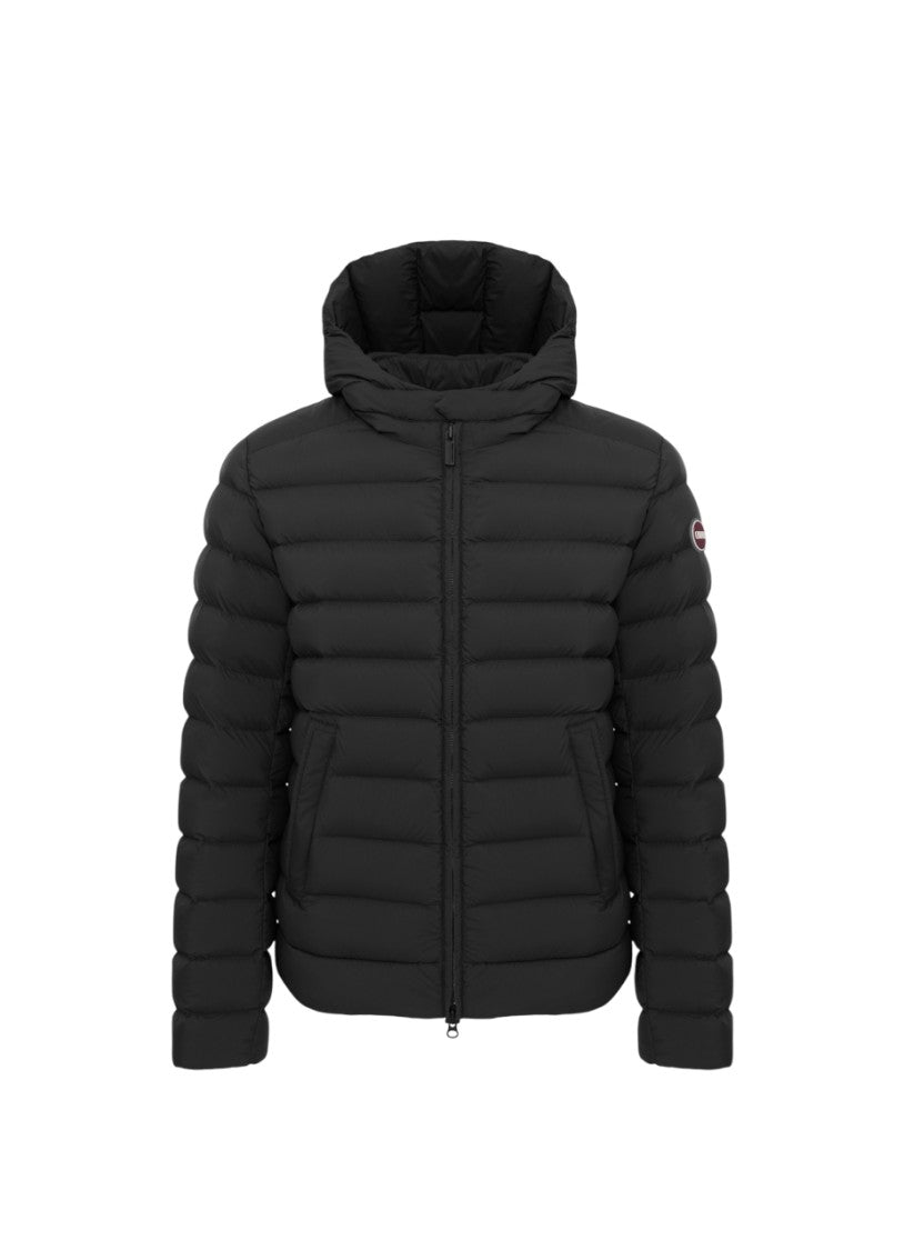 Water-Repellent Down Jacket with Snap-Button Collar