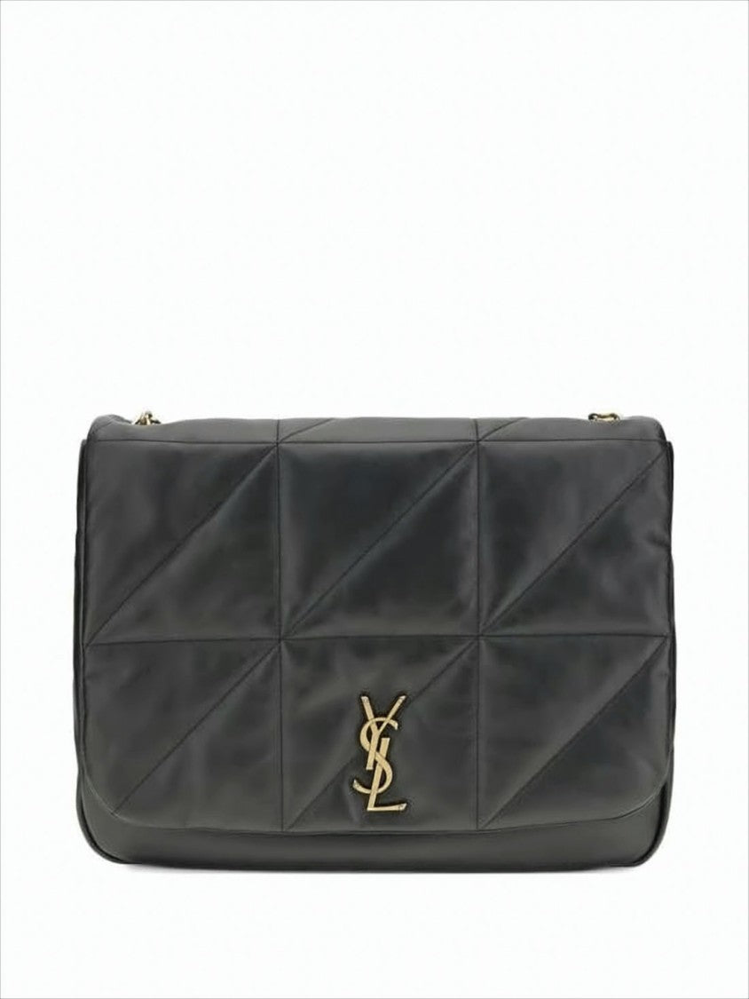 Geometric Quilted Calf Leather Shoulder Bag