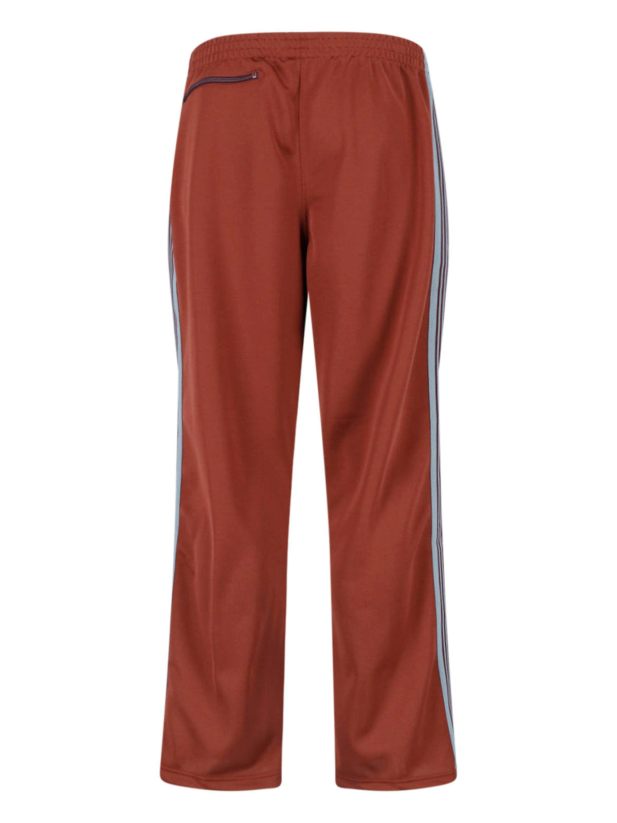 Red Wide-Leg Butterfly Embroidered Track Pants