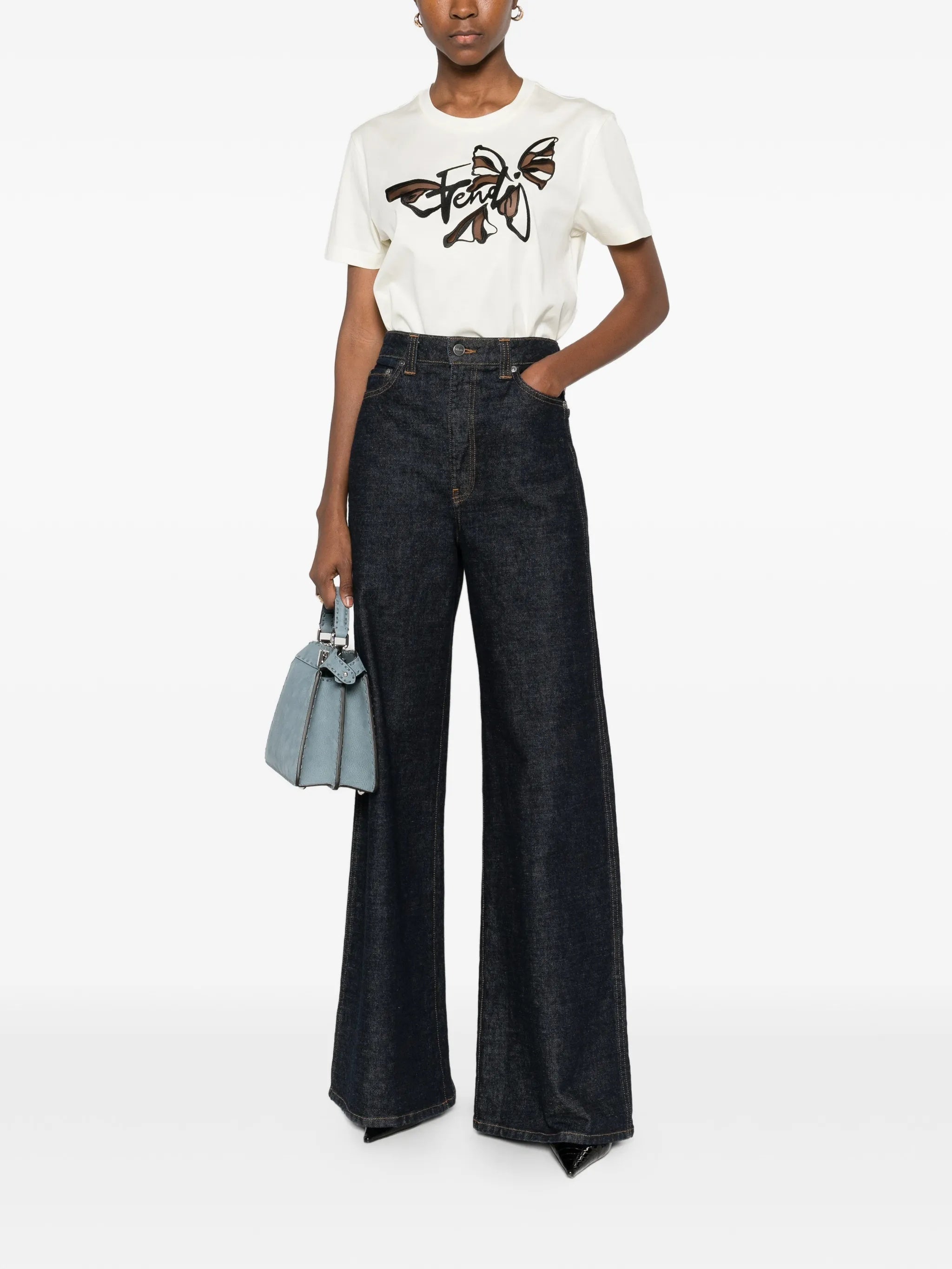 Nigthfly Off-White Abstract Butterfly Graphic T-Shirt