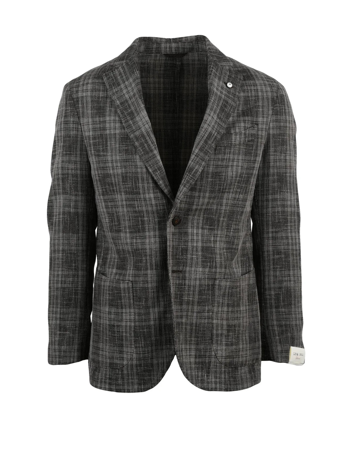 Brown Wool Cotton Polyamide Rounded Blazer