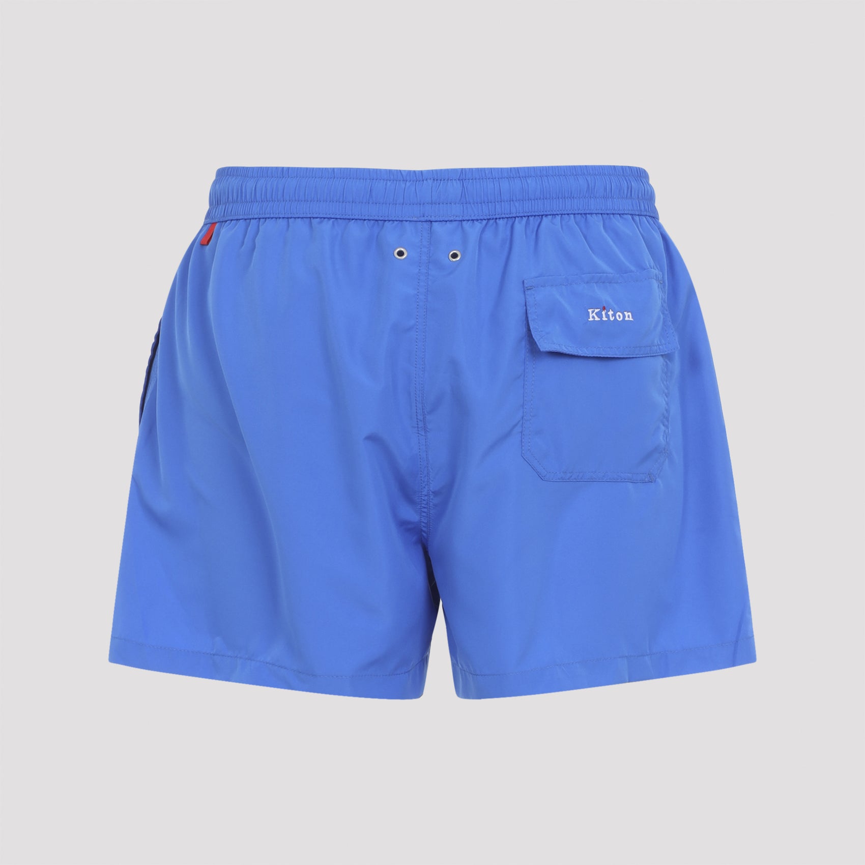 Sporty Blue Swim Shorts With Flap Pockets