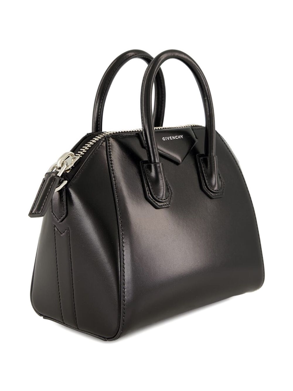 Box-Shaped Calf Leather Handbag With Detachable Shoulder Strap