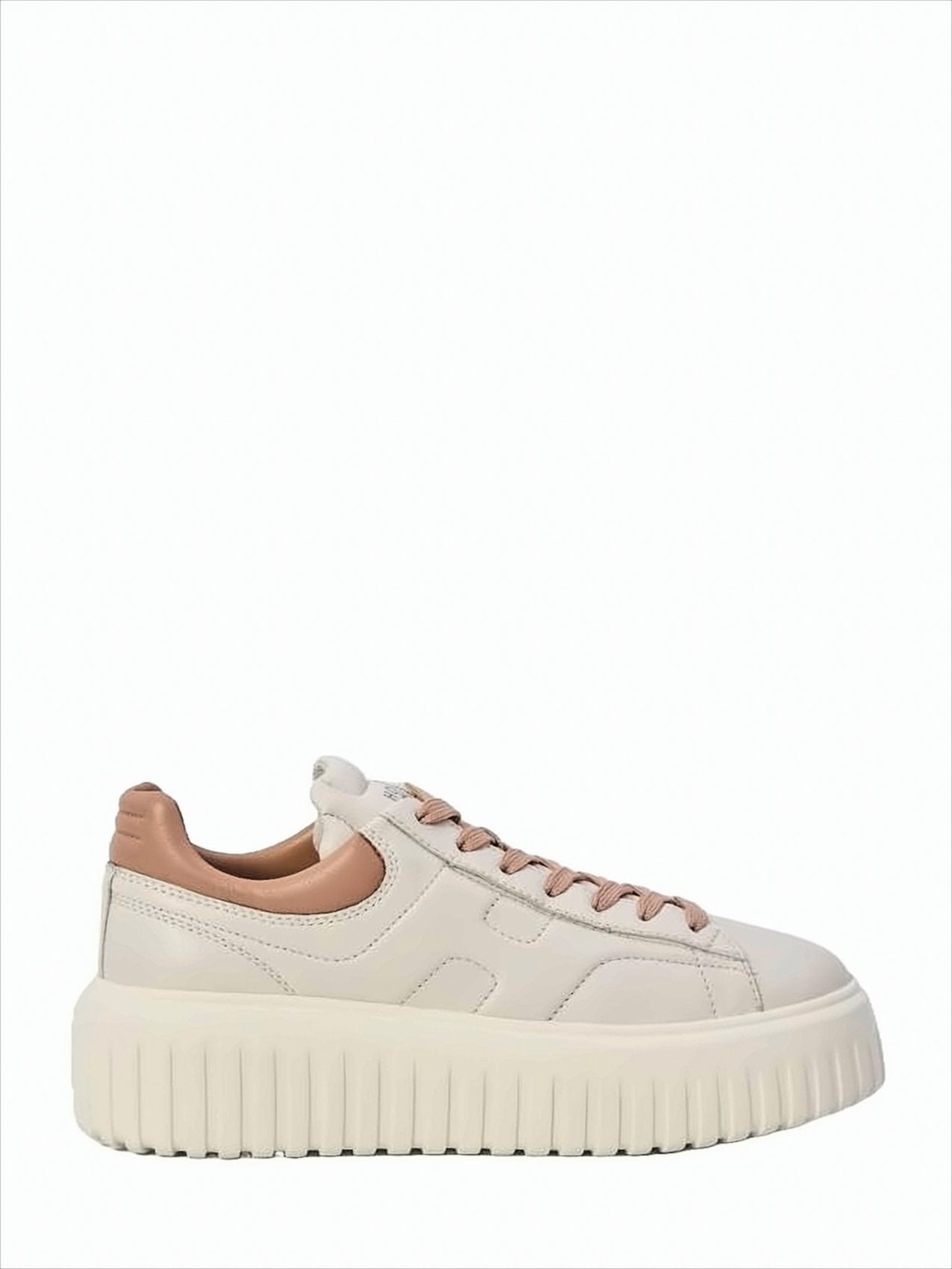 Ivory Leather Lace-Up H-Stripes H Shoes