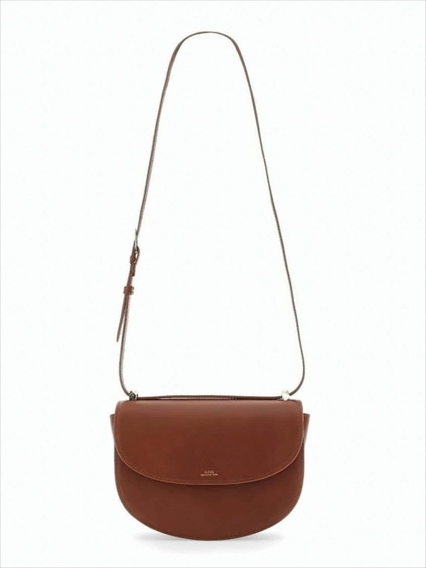Structured Crossbody Bag in Rich Brown Leather