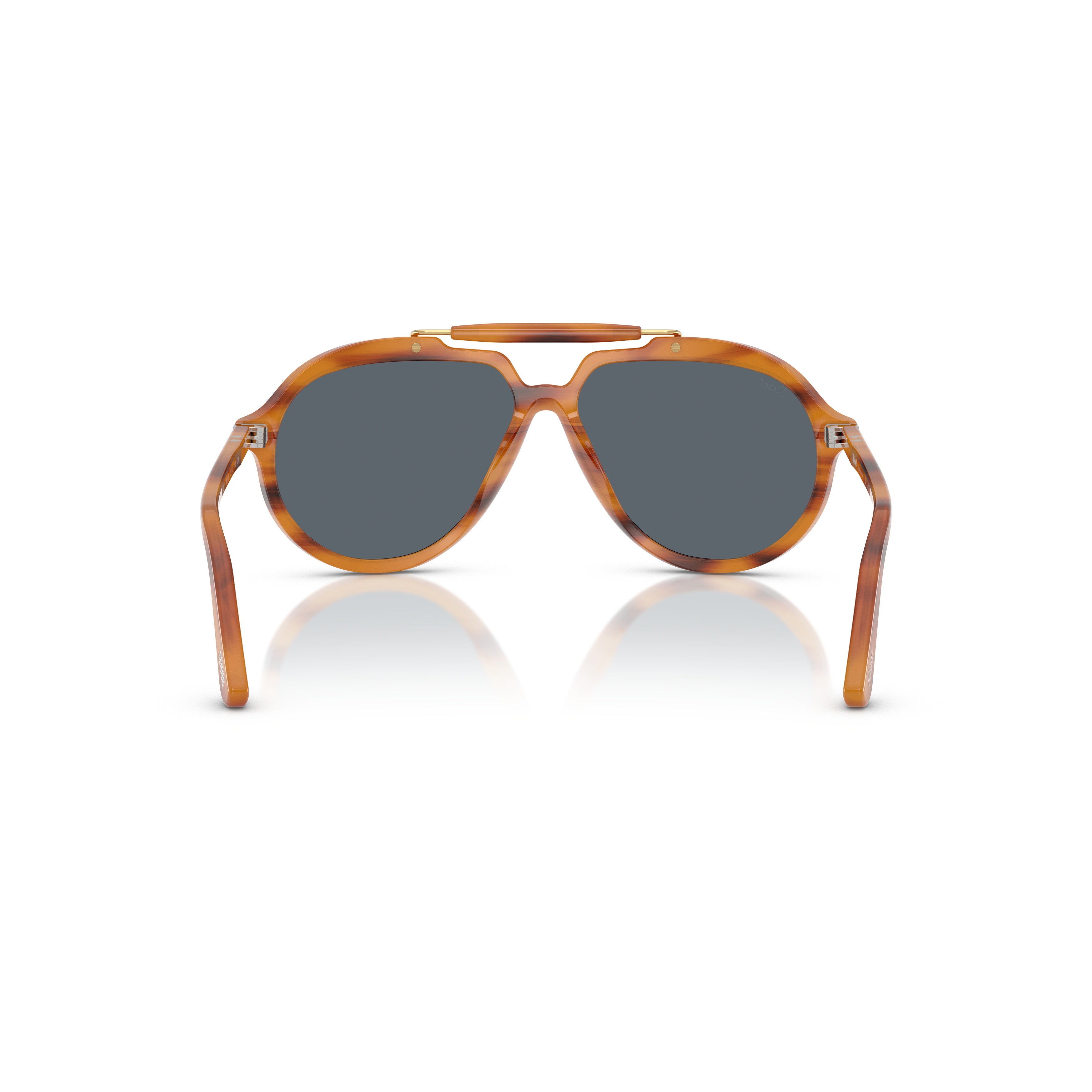 0po0202s Tortoiseshell Aviator Sunglasses with Distinctive Double Bridge